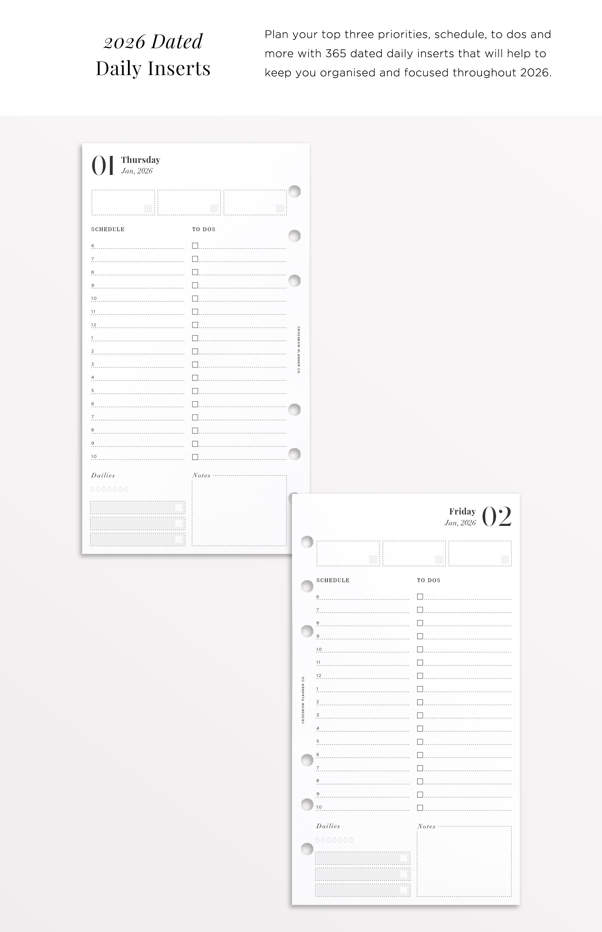 2026 day per page refill personal size