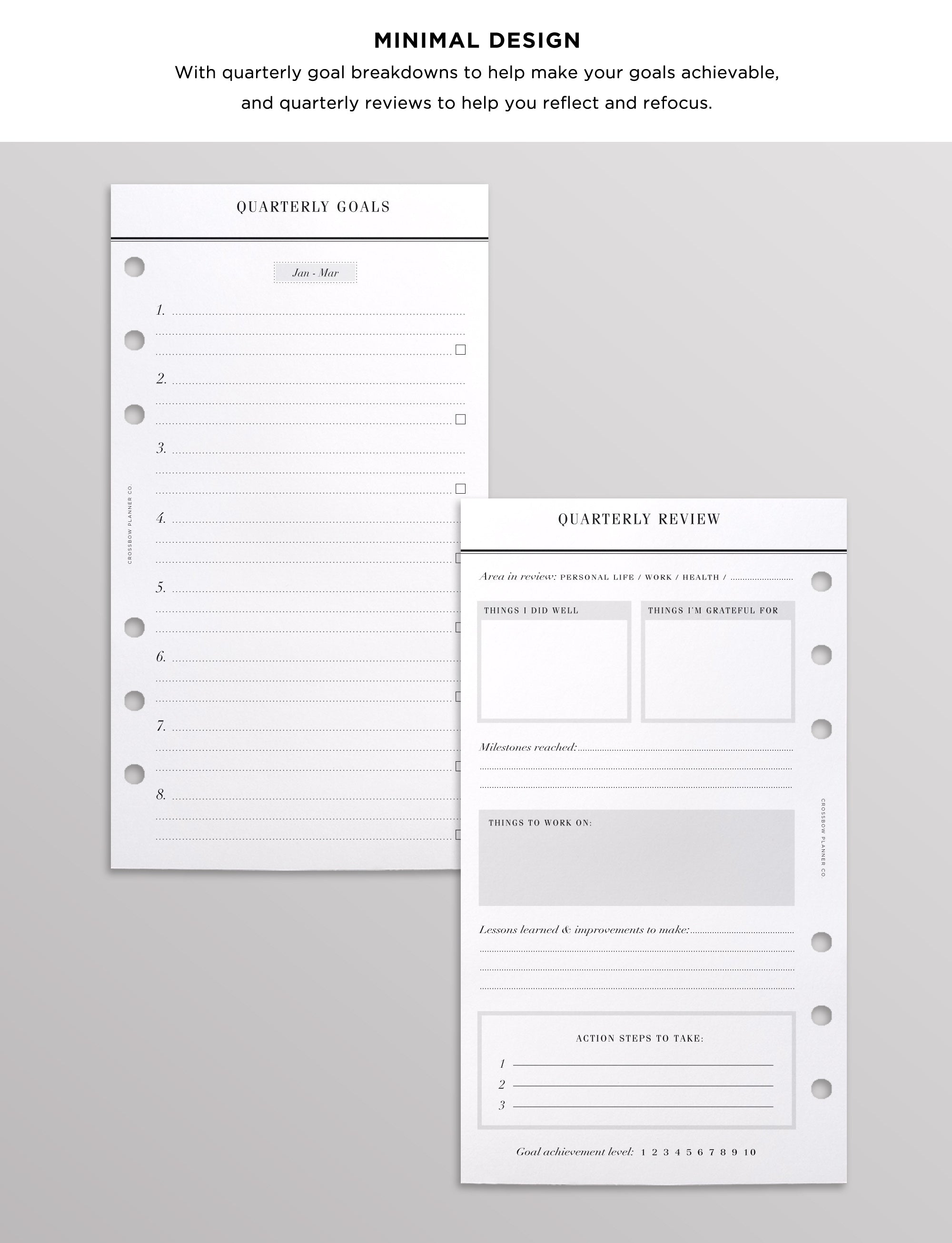 printed kikki k medium planner inserts