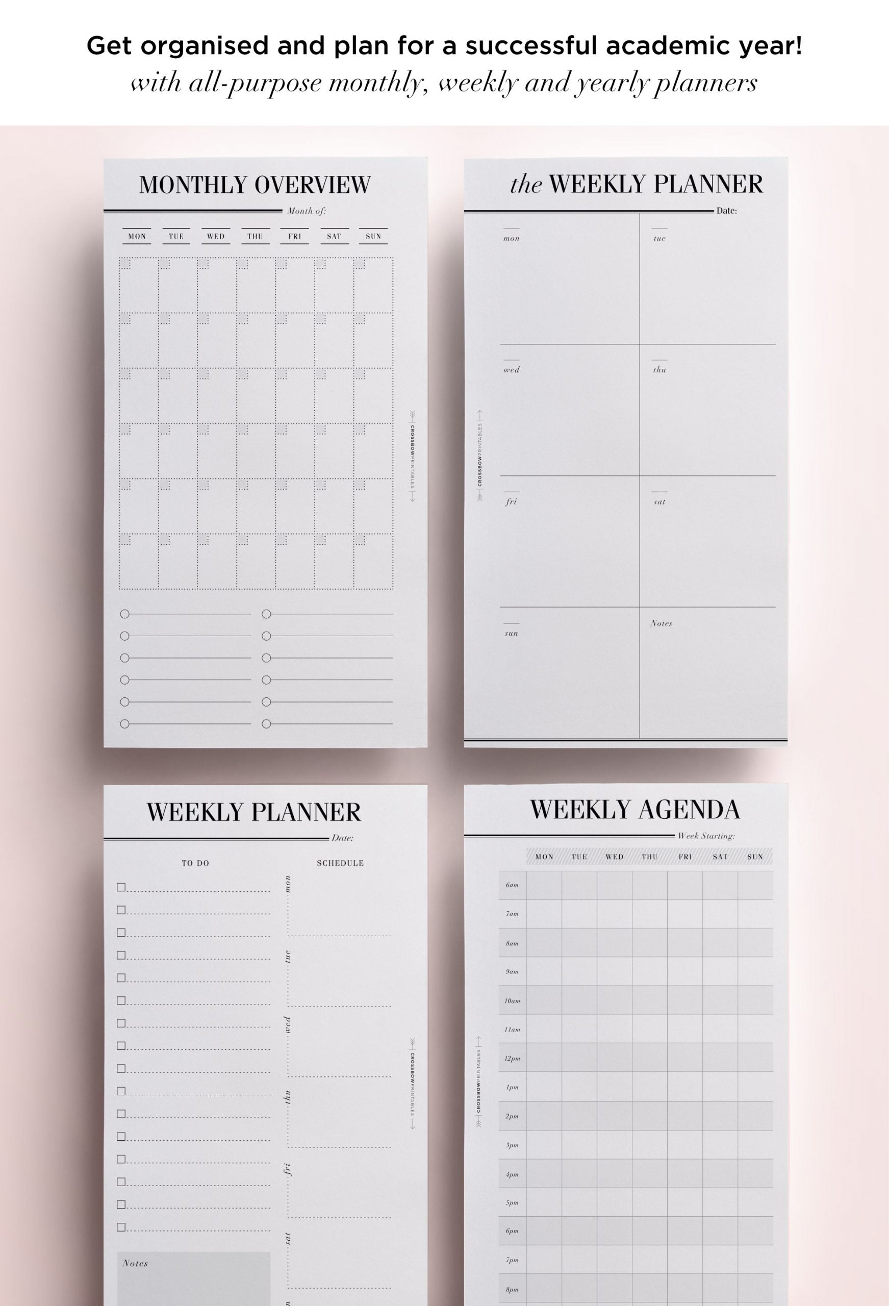 Student Planner: Printable Pack Personal Size – Crossbow Planner Co. student-planner-printable-pack-personal-size-crossbow-planner-co
