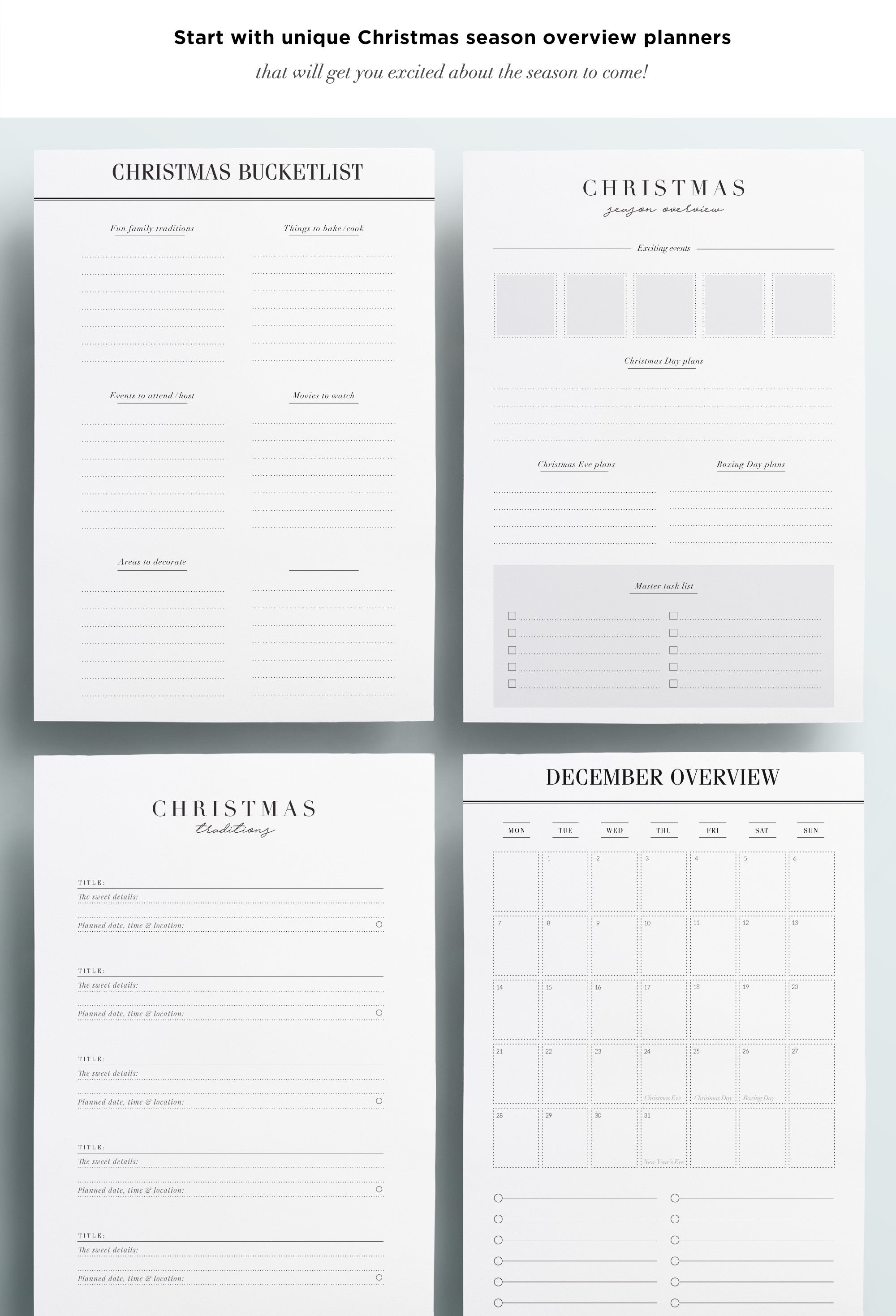 Christmas planner printable