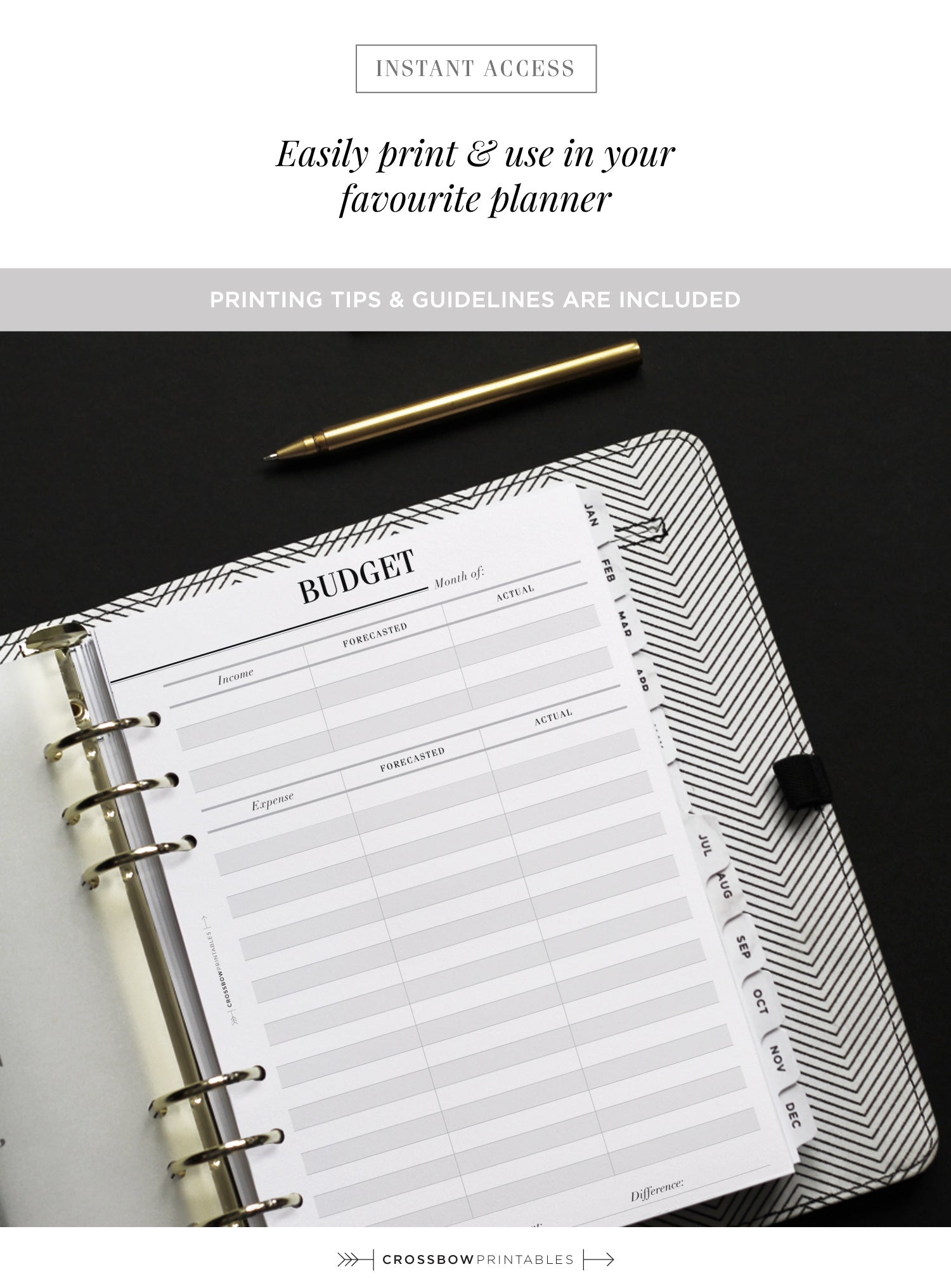 Budget: Printable A5 Inserts – Crossbow Planner Co. budget-printable-a5-inserts-crossbow-planner-co