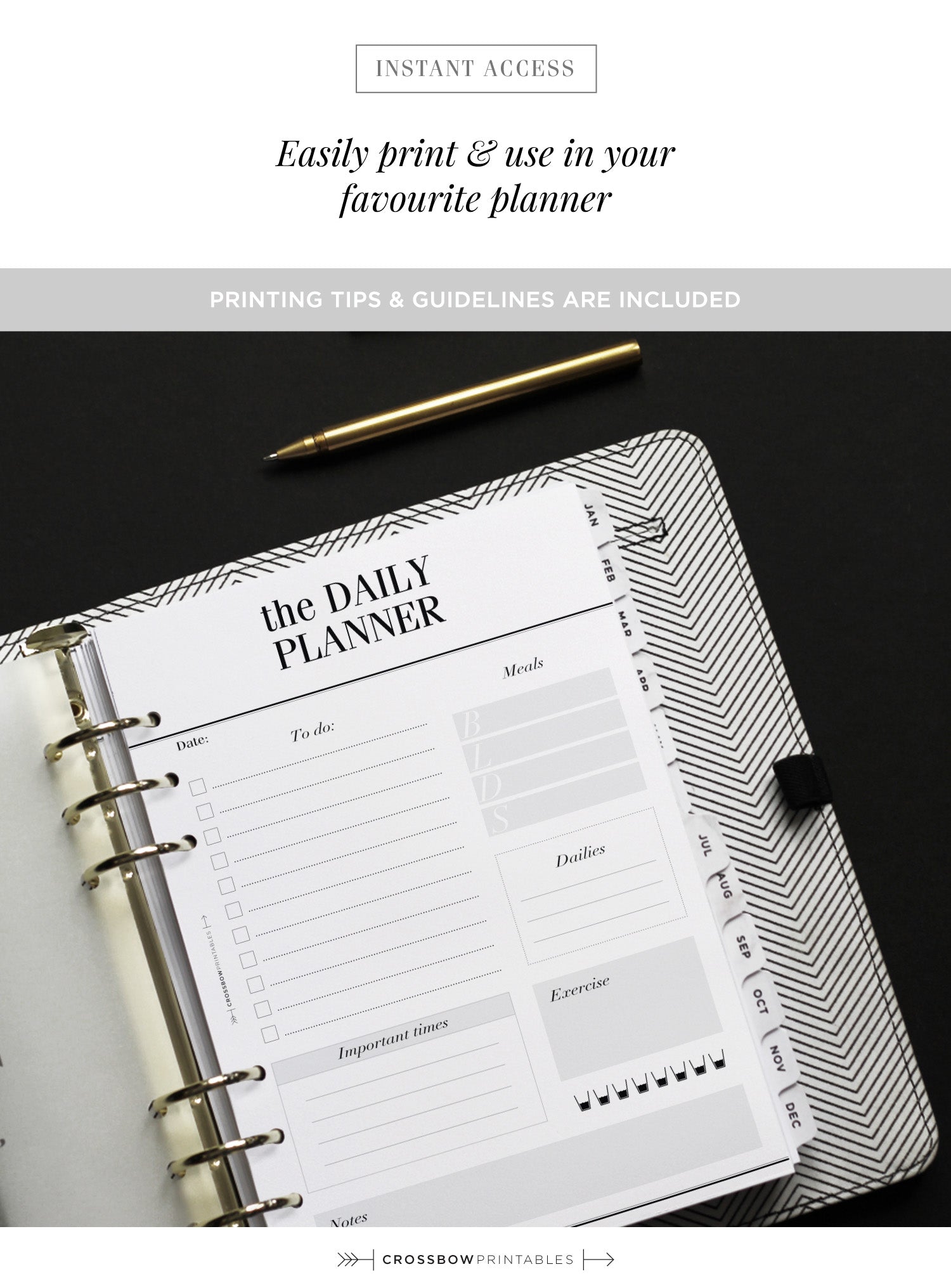daily planner printable a5 insert