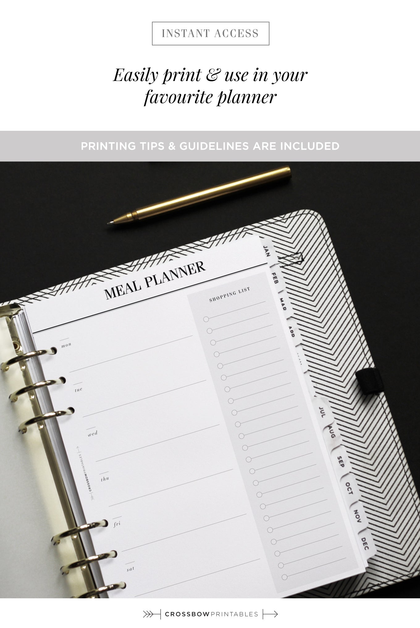 meal planner printable inserts