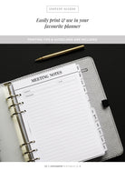 a5 meeting notes printable