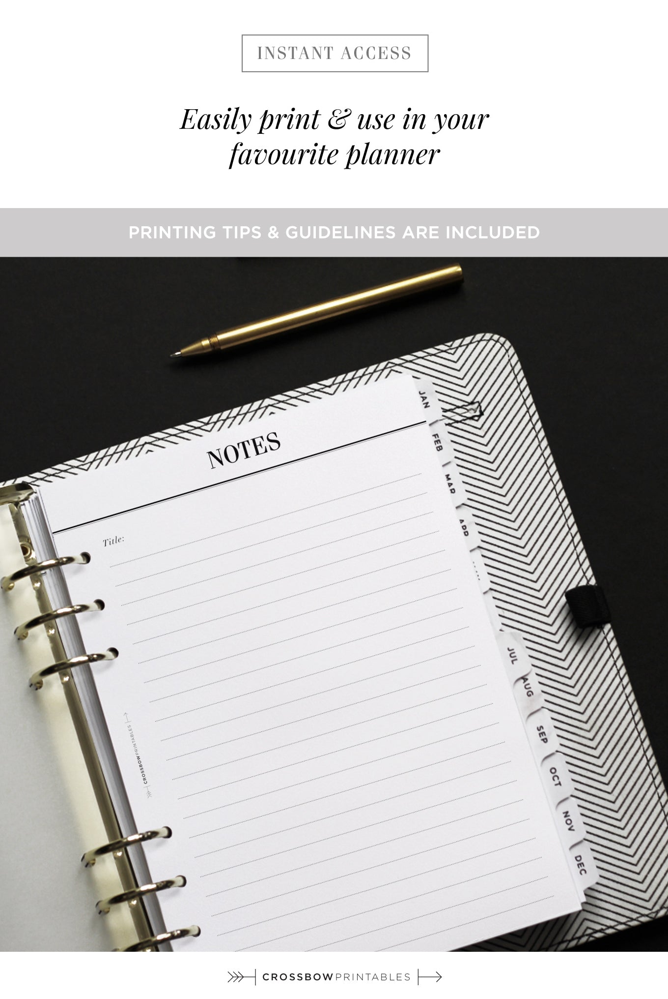 minimal notes planner printable
