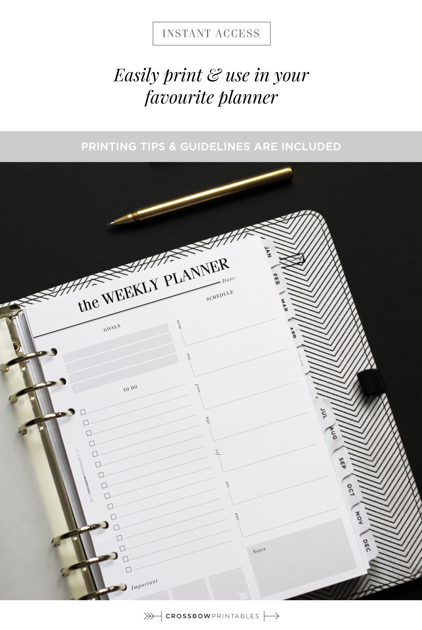 weekly planner A5 printable