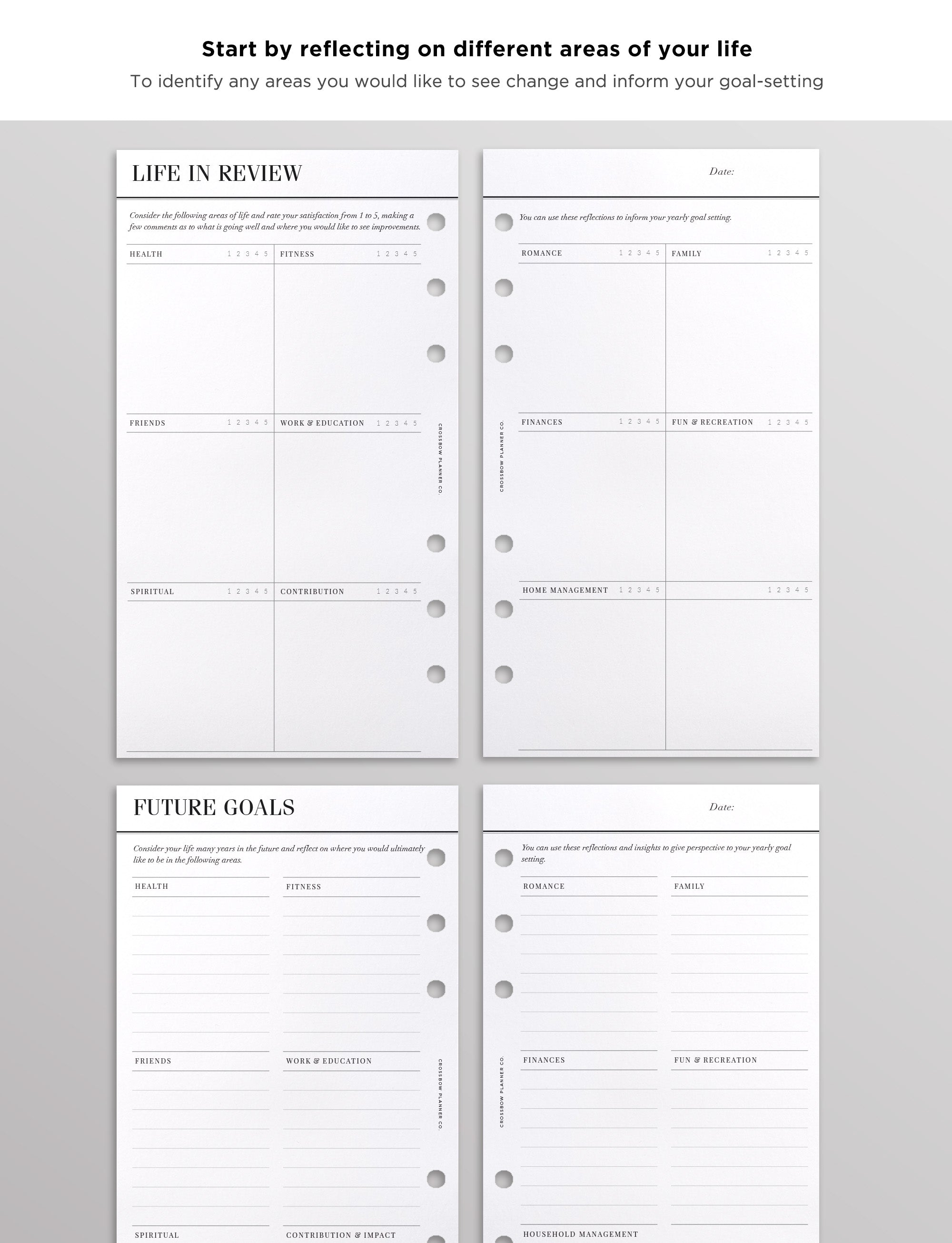 goal planner inserts