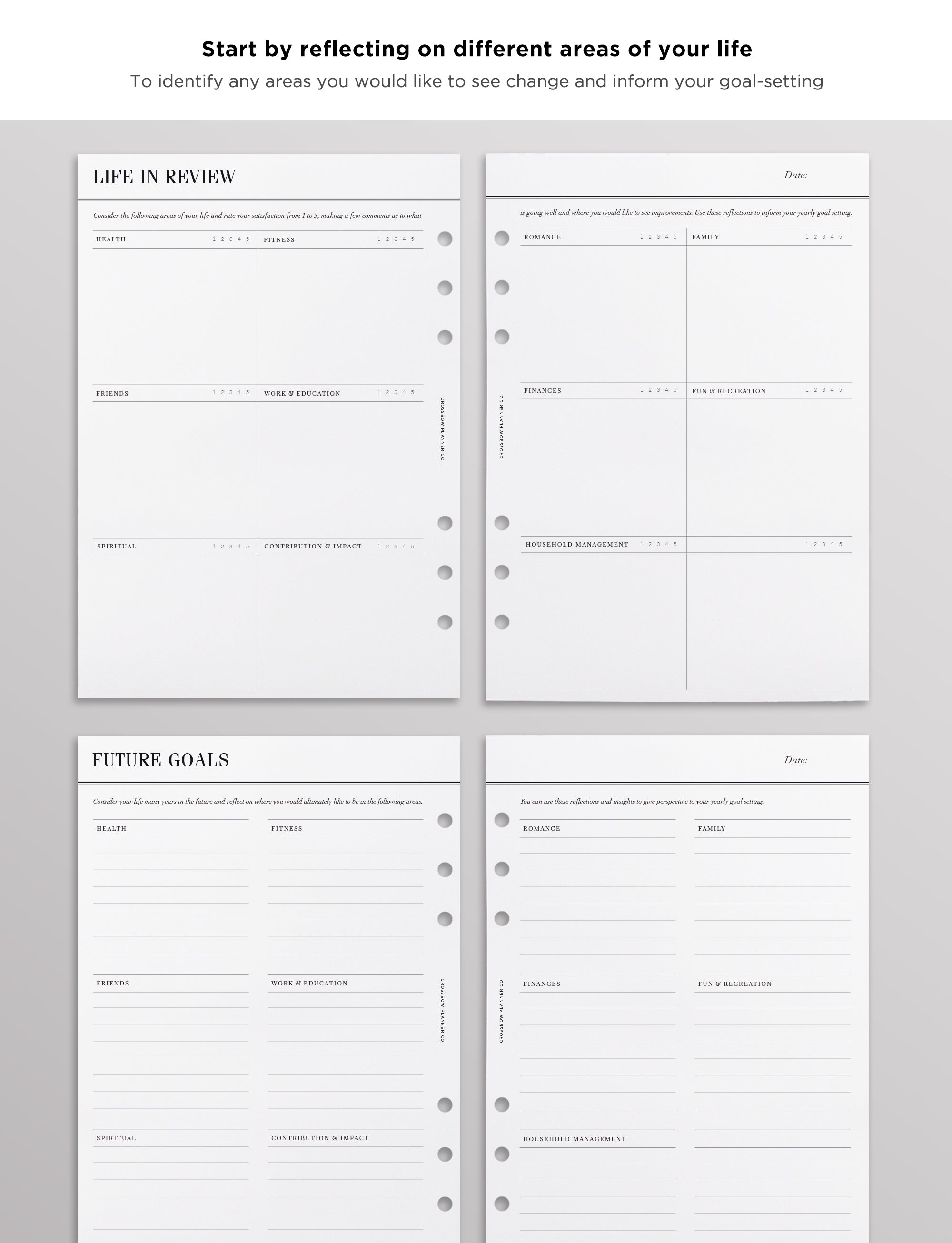 goal planner inserts