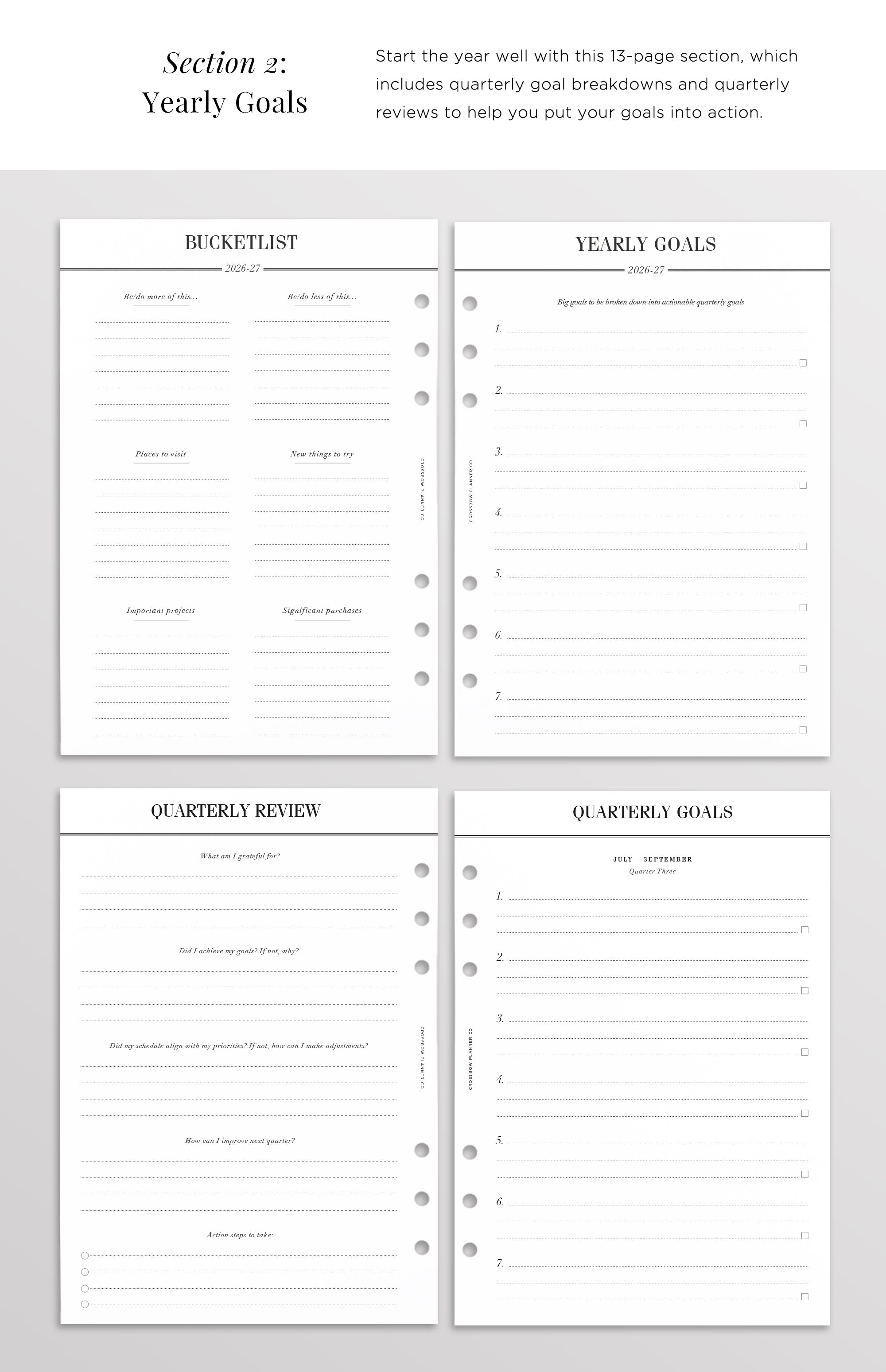 mid year filofax inserts A5