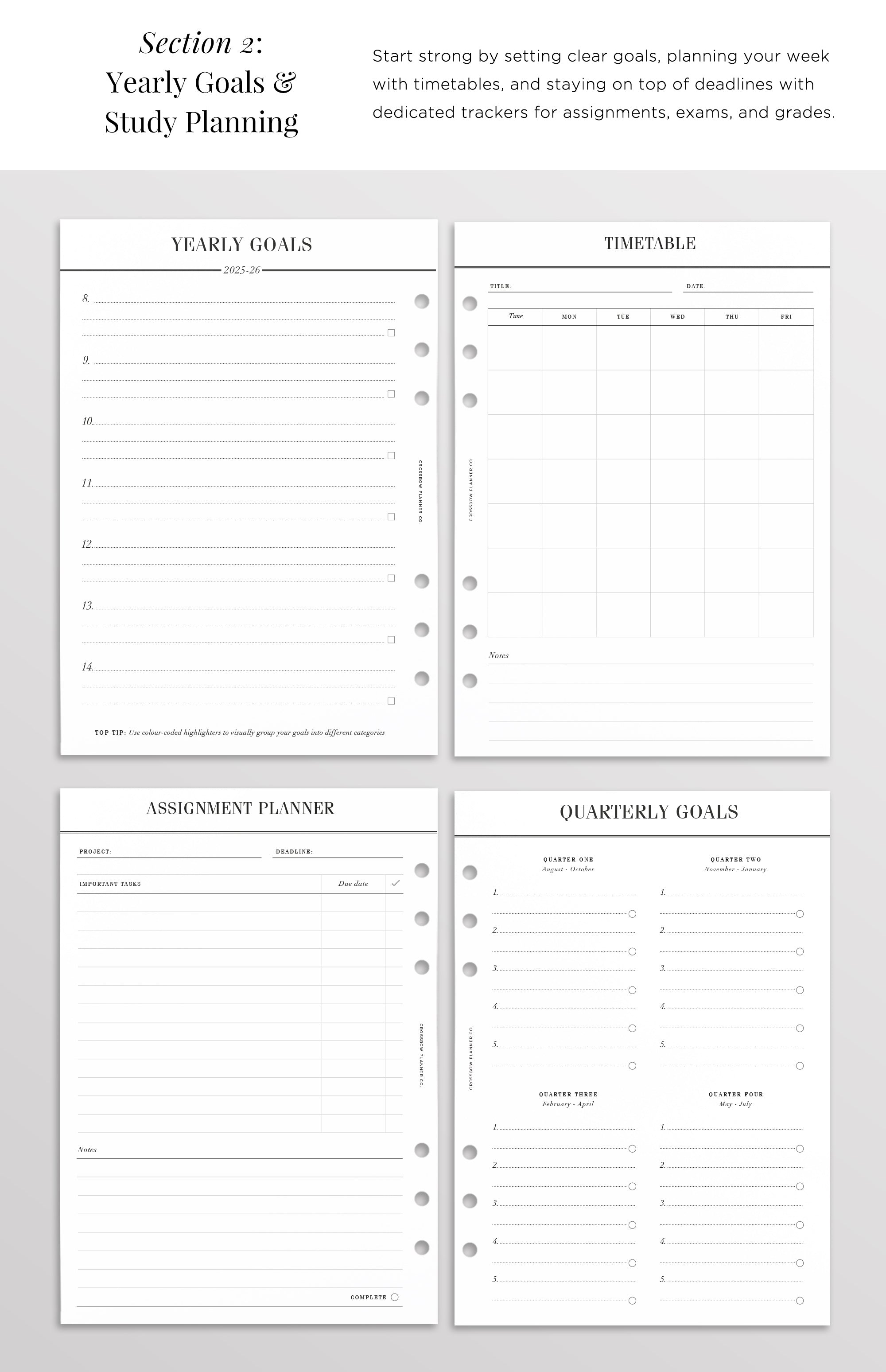 academic planner refill