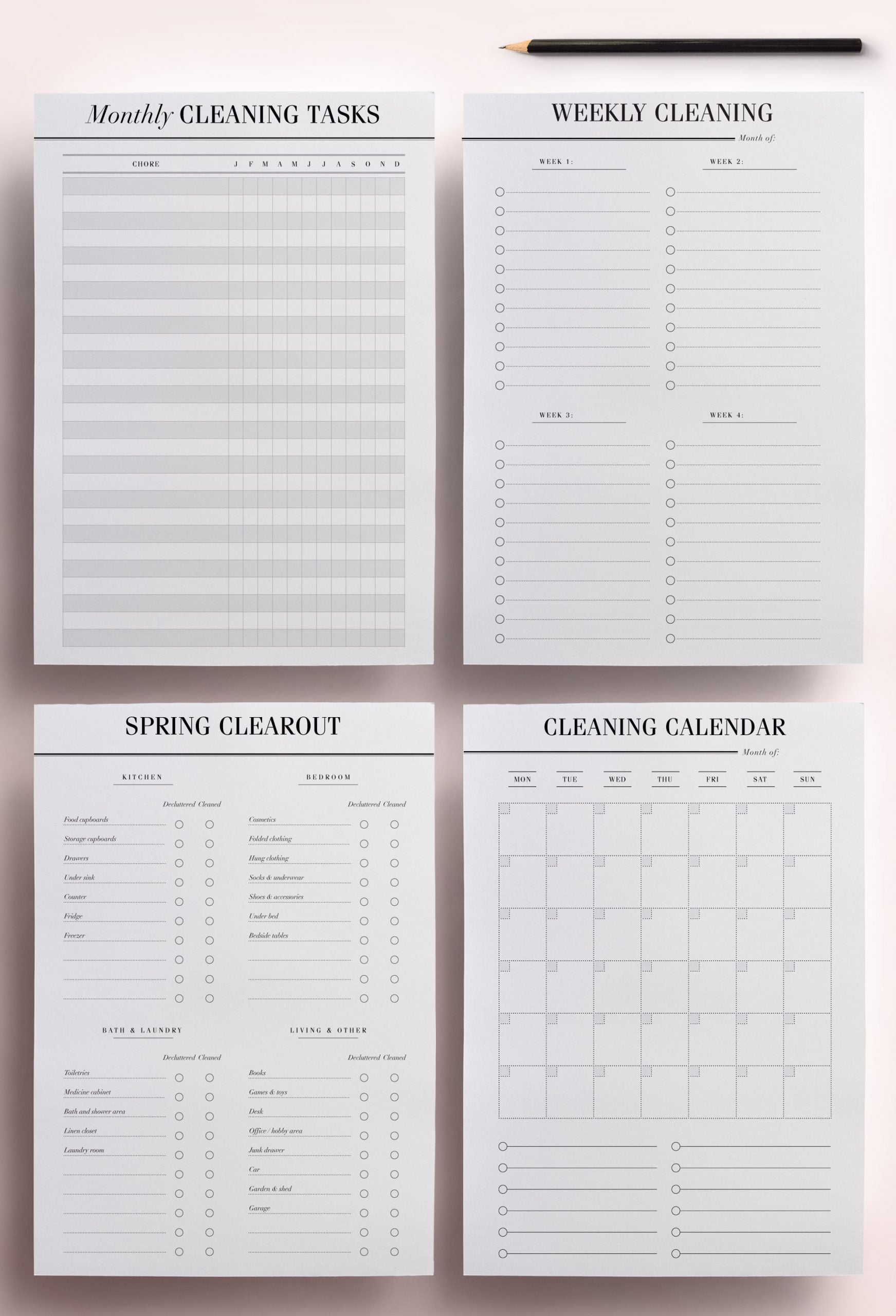 crossbow printables cleaning planner