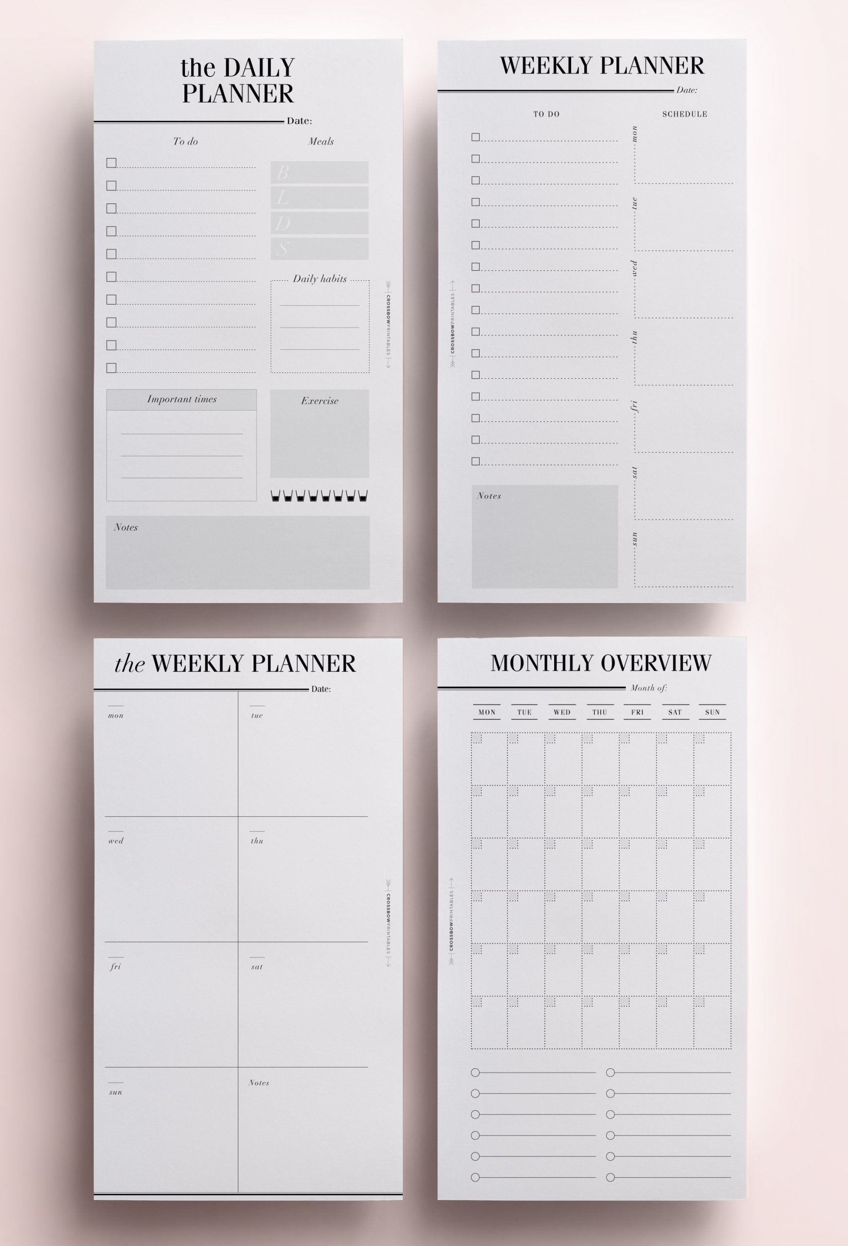 printable personal size planner inserts