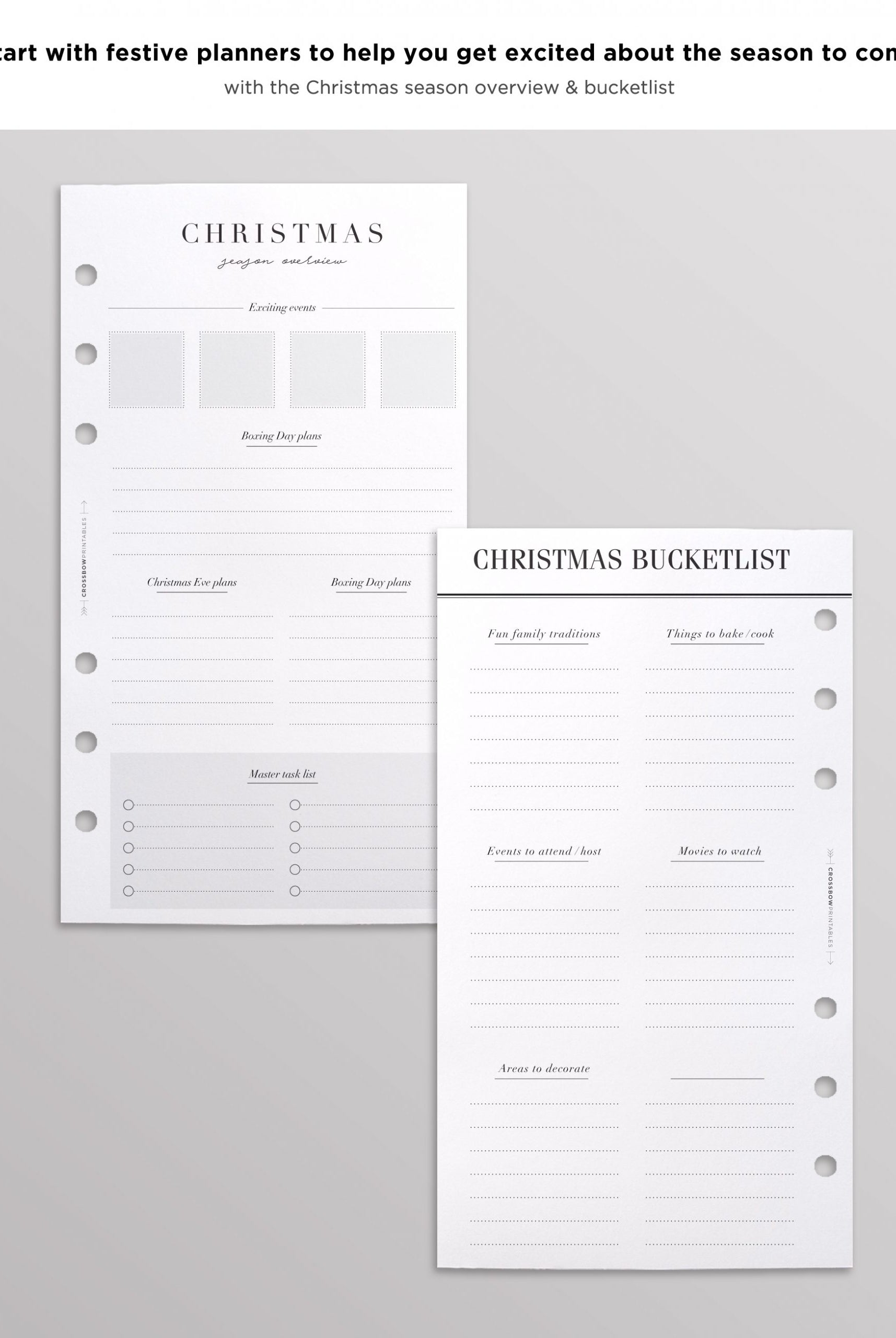 personal size christmas planner
