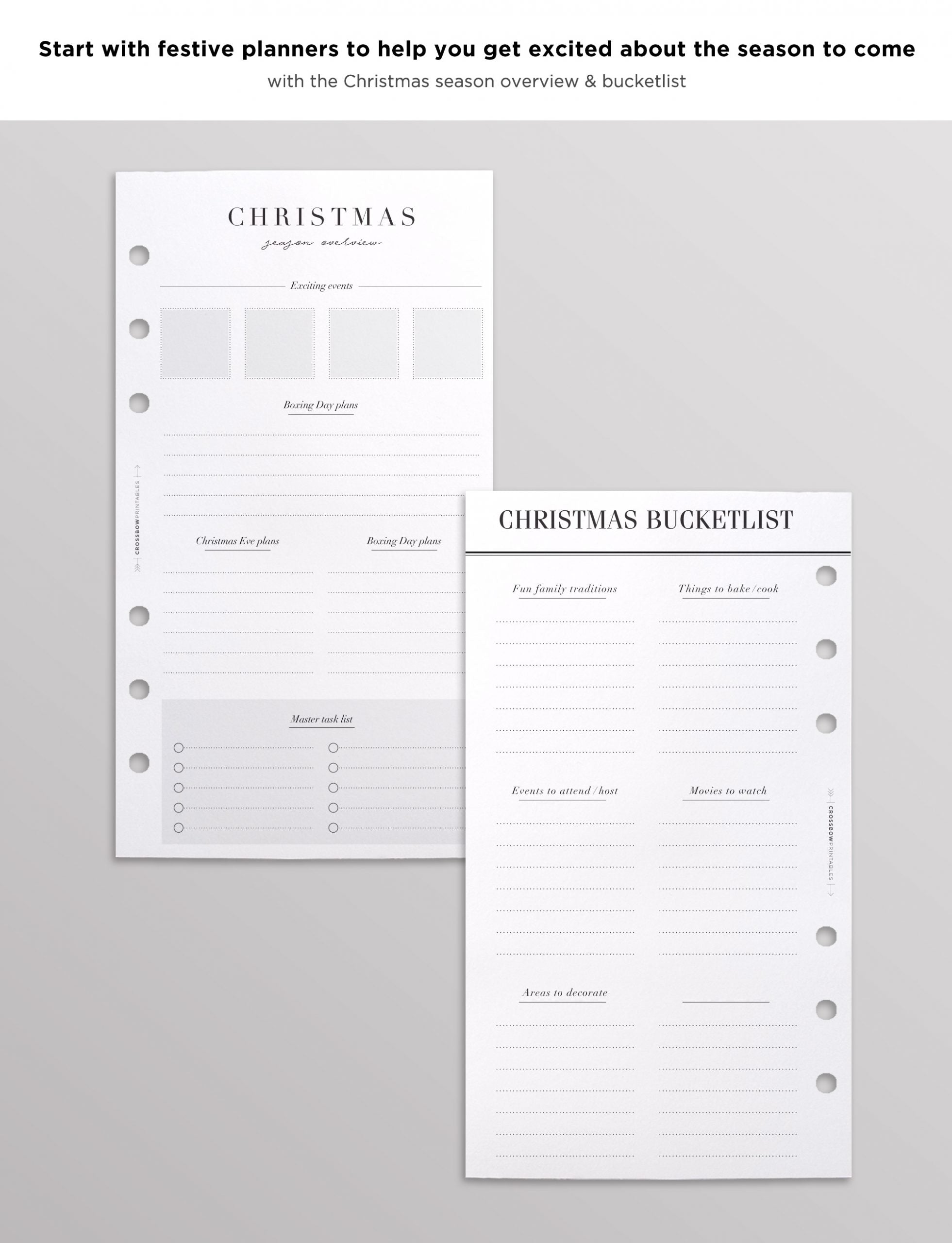 personal size christmas planner
