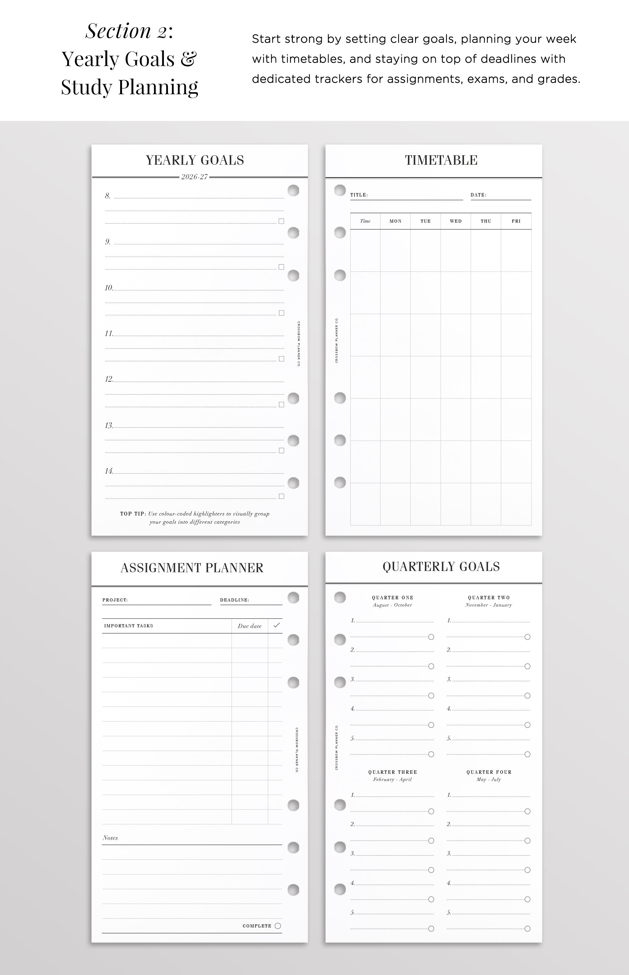 filofax personal student planner 2026-2027