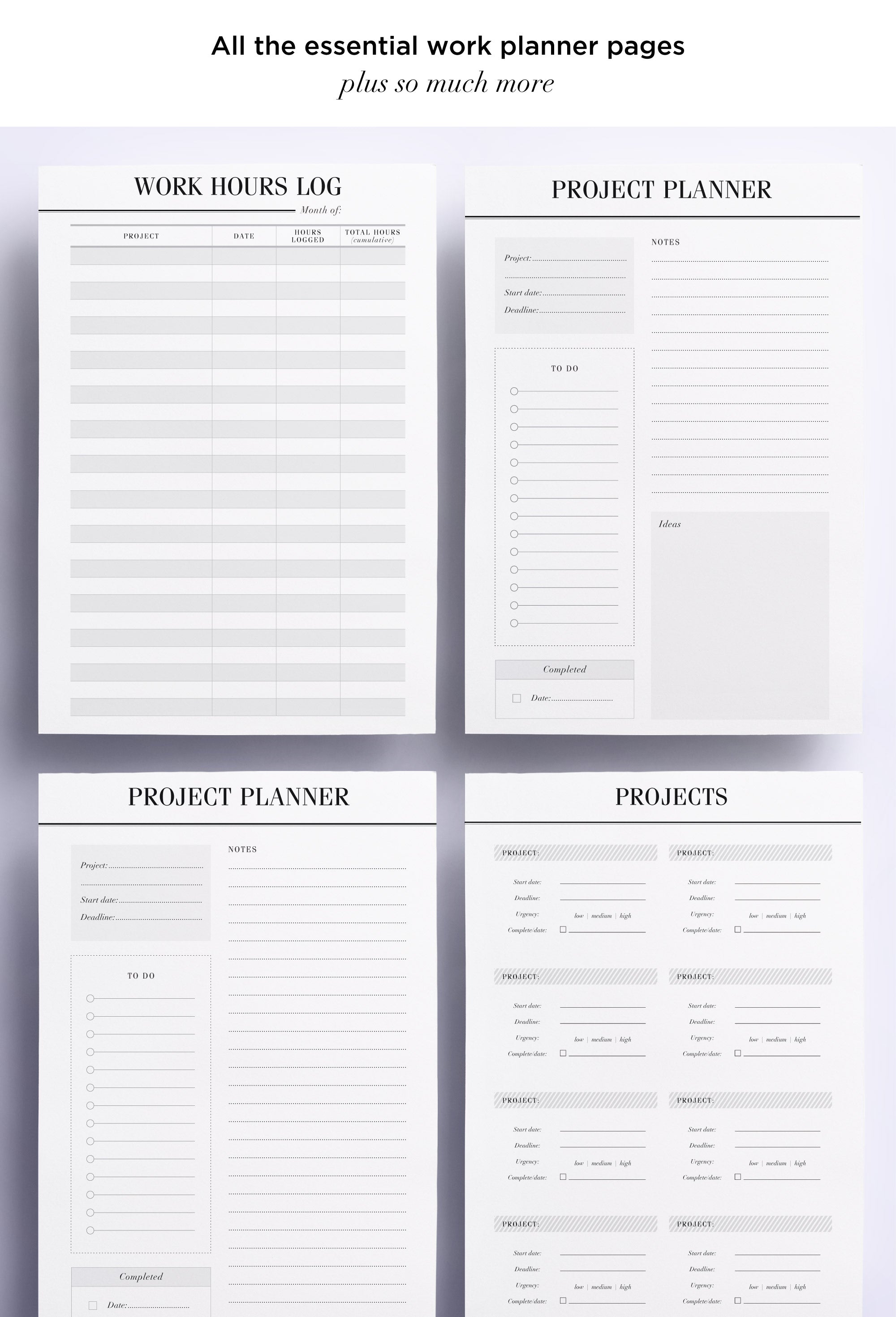productivity planner printable