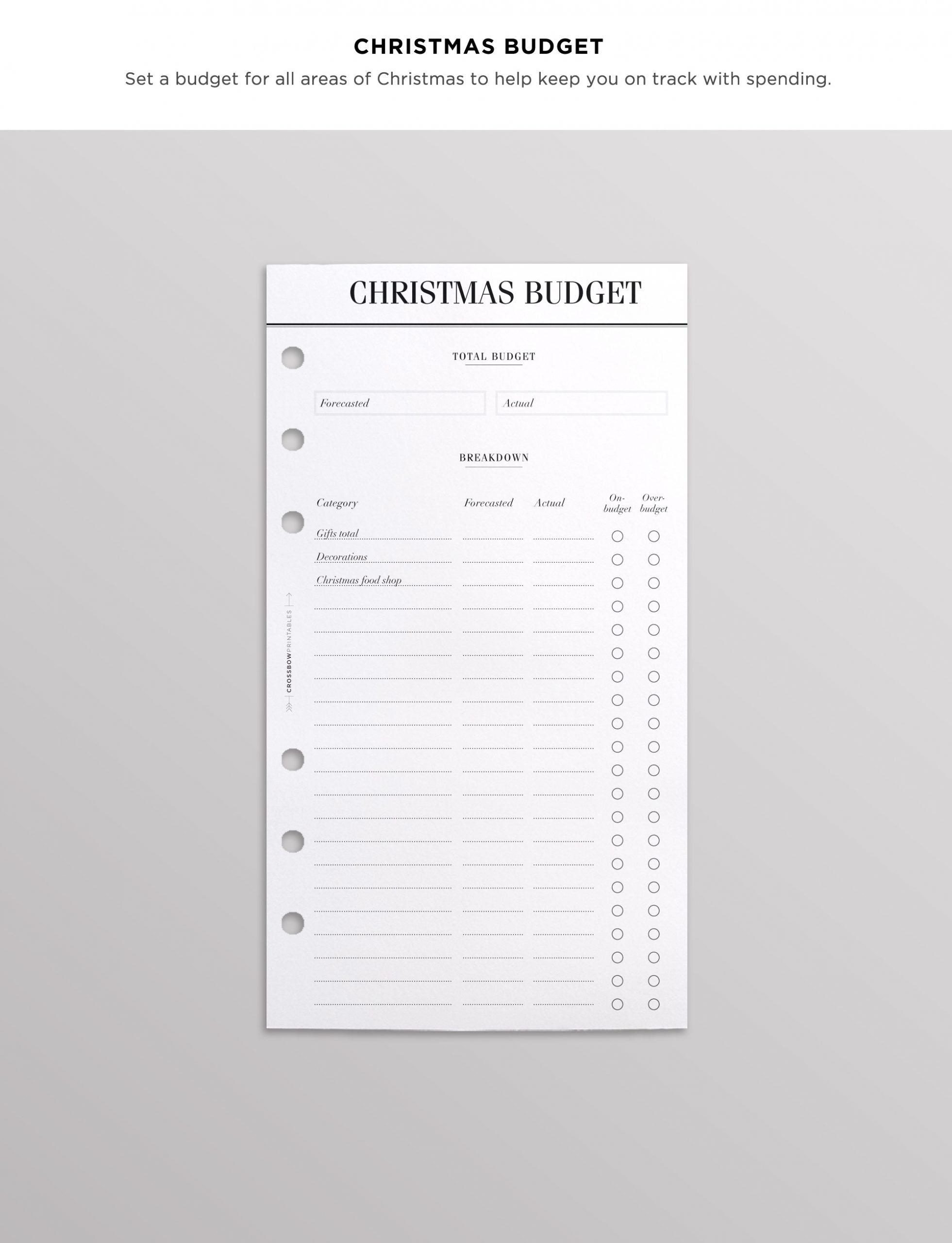 christmas planner printed inserts