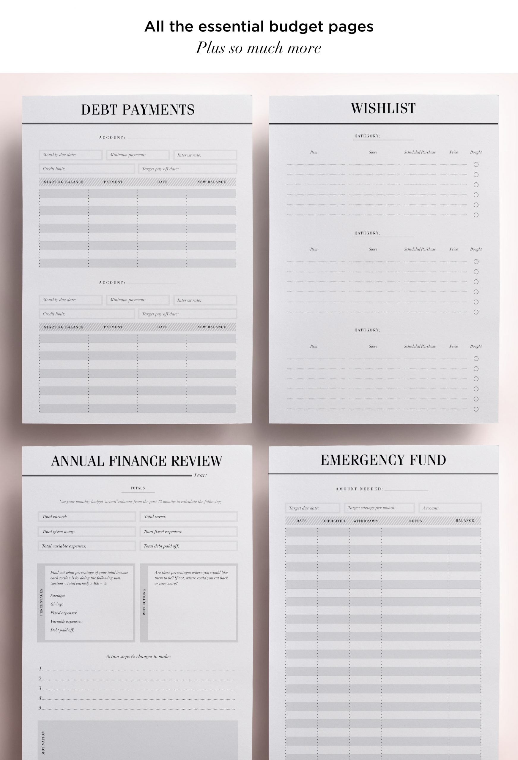 budget planner printable uk