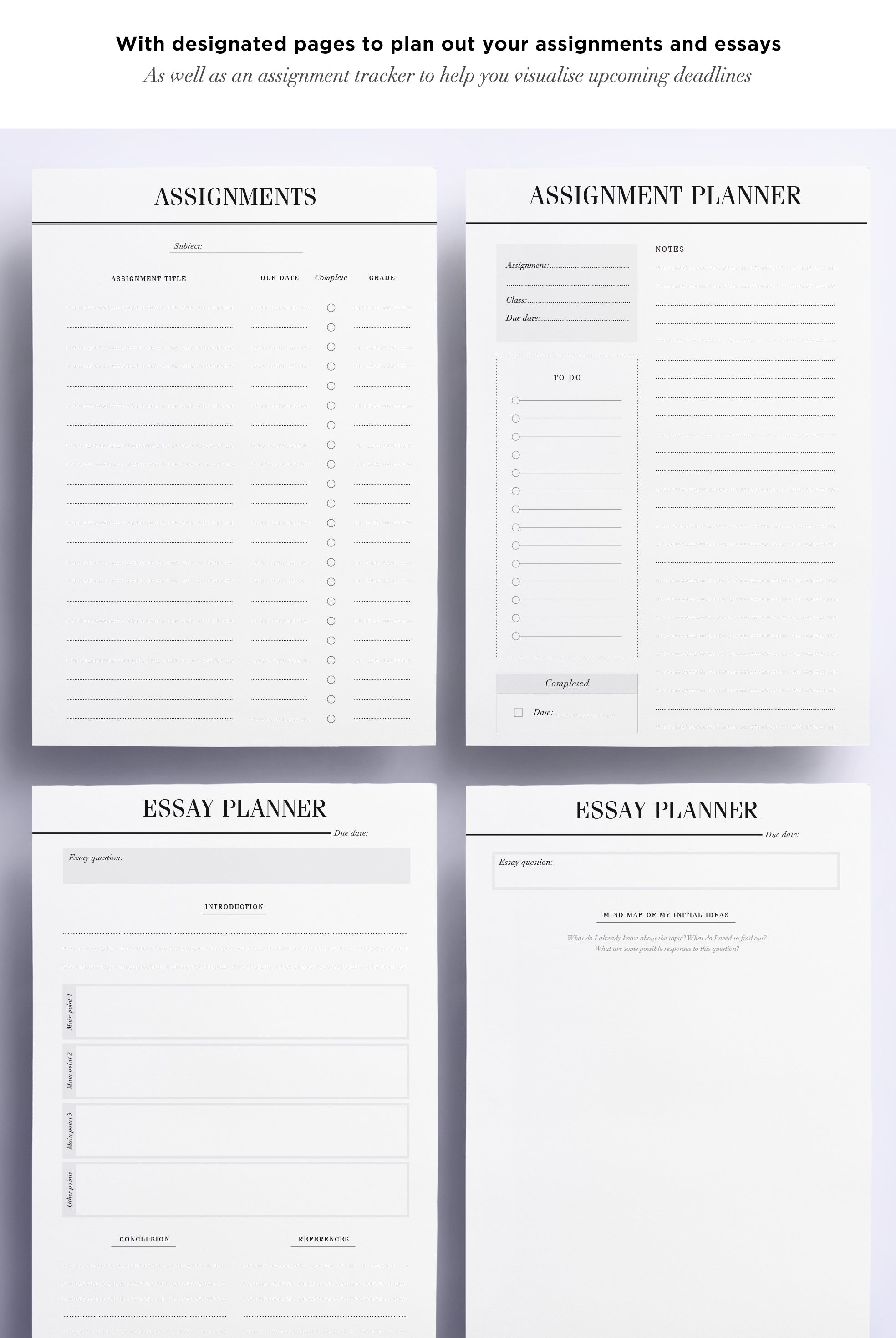 printable essay planner
