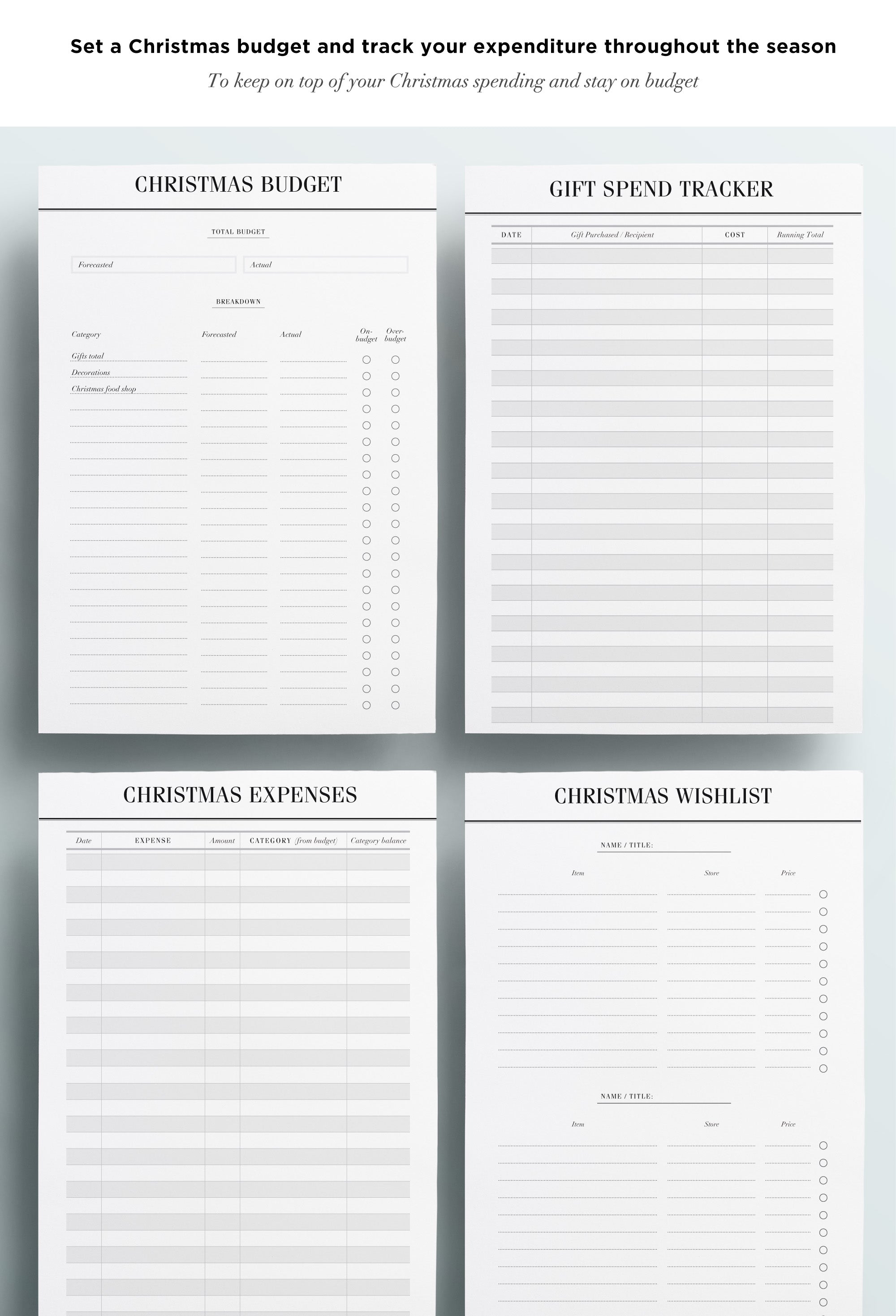 printable Christmas planner