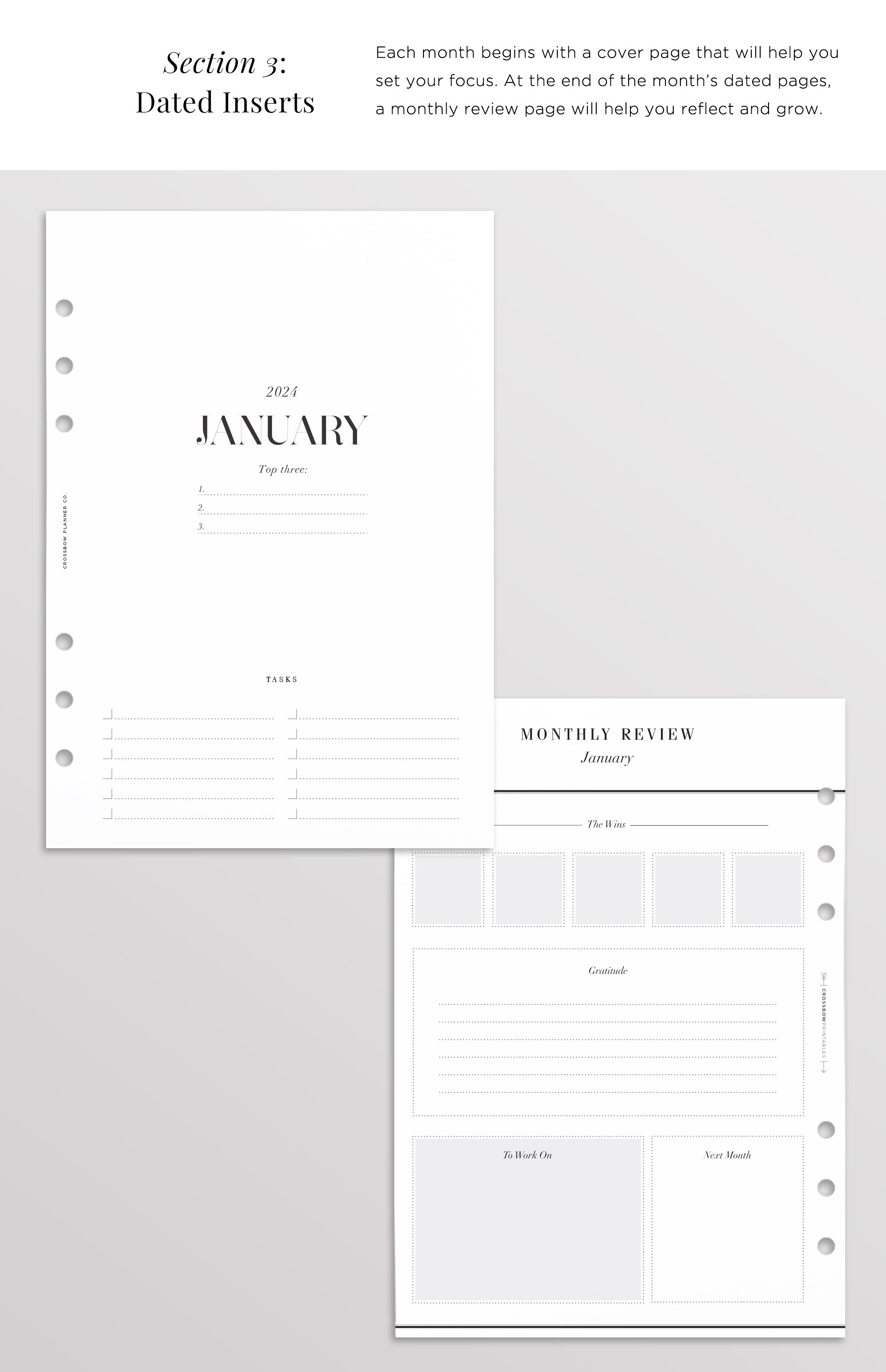 2024 A5 Planner Inserts – Crossbow Planner Co.