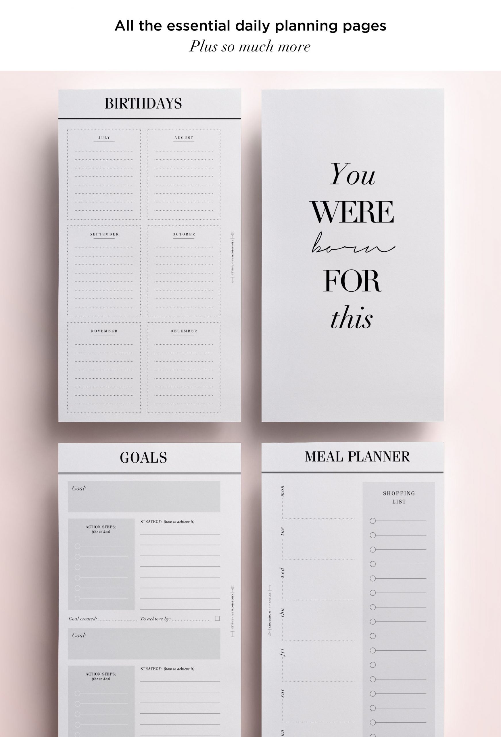 planner printables personal size