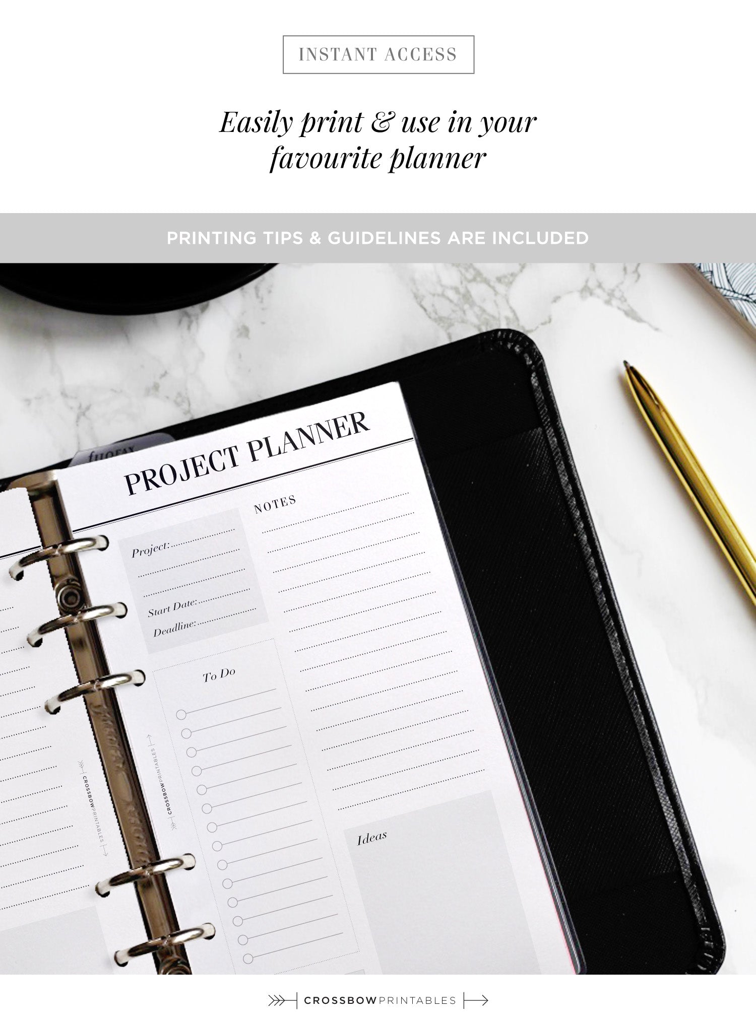 personal project planner printables