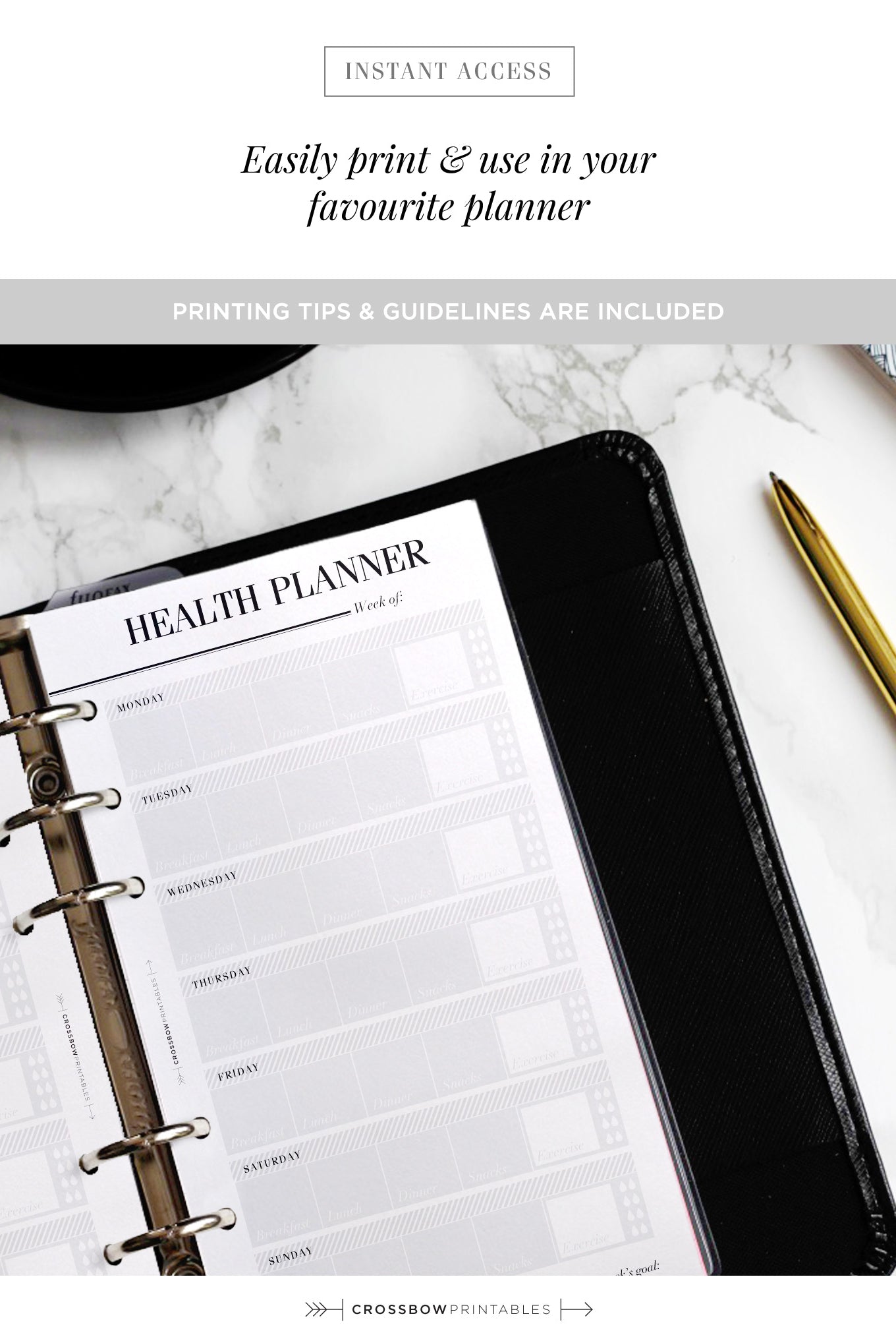 health planner inserts personal size