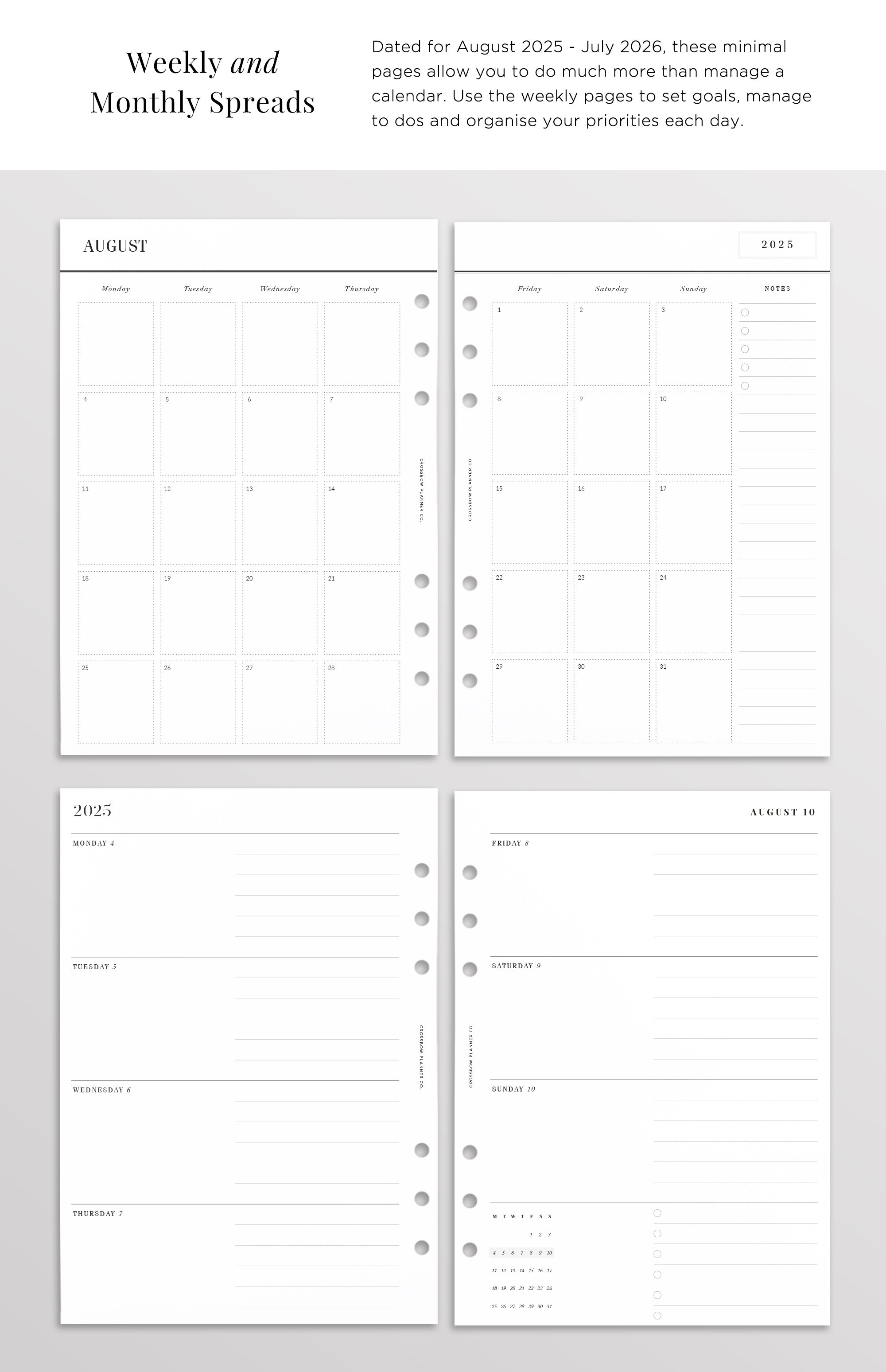 academic planner refill 2025-26