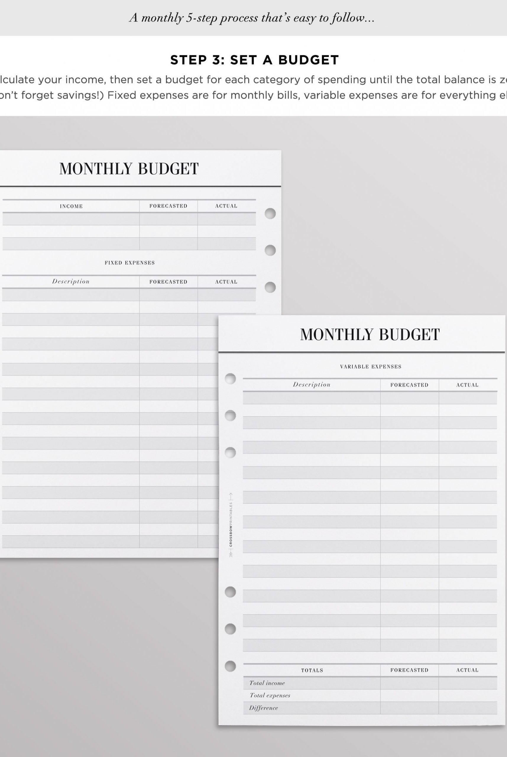budget planner pack