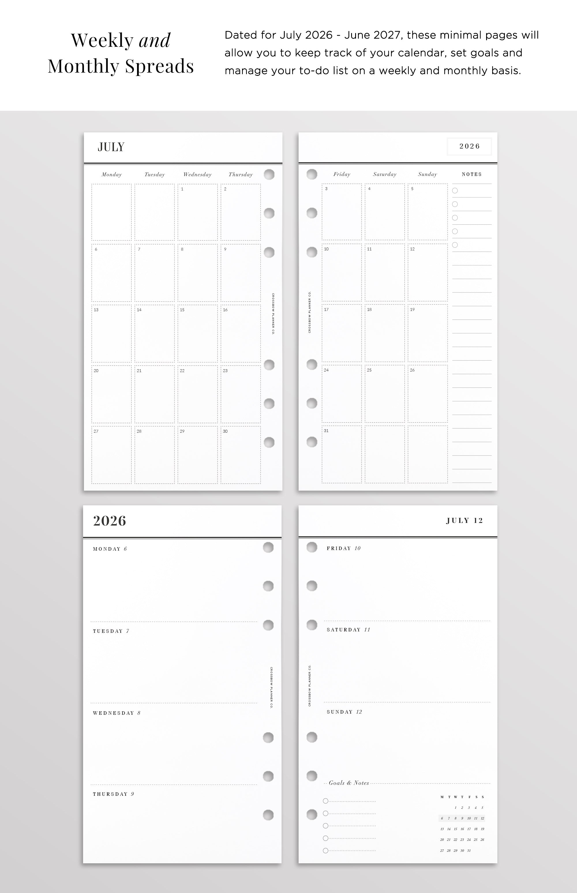 Louis Vuitton Medium Agenda inserts 2026-27