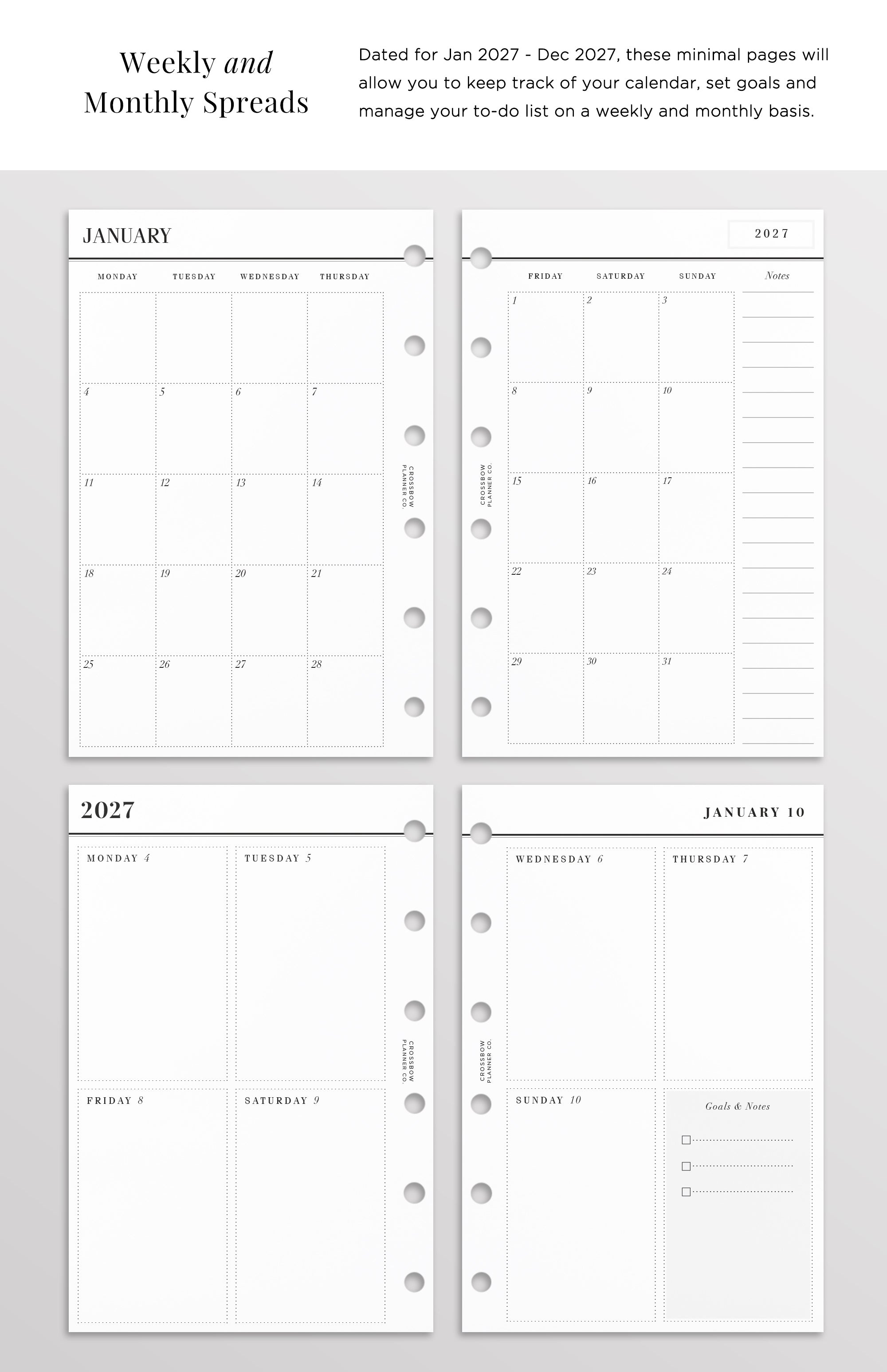 week to view pocket refills 