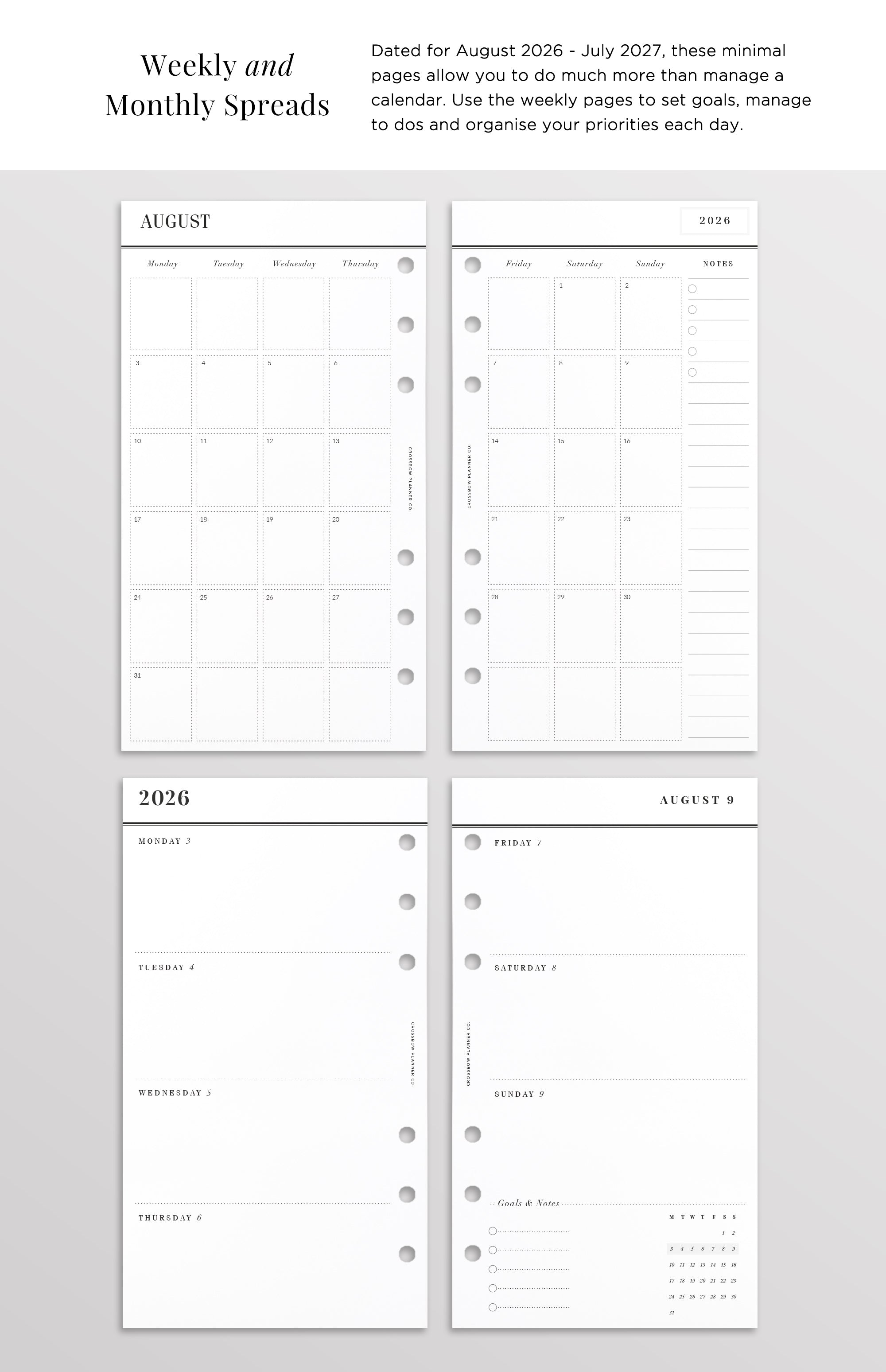 2026-2027 academic refills personal size