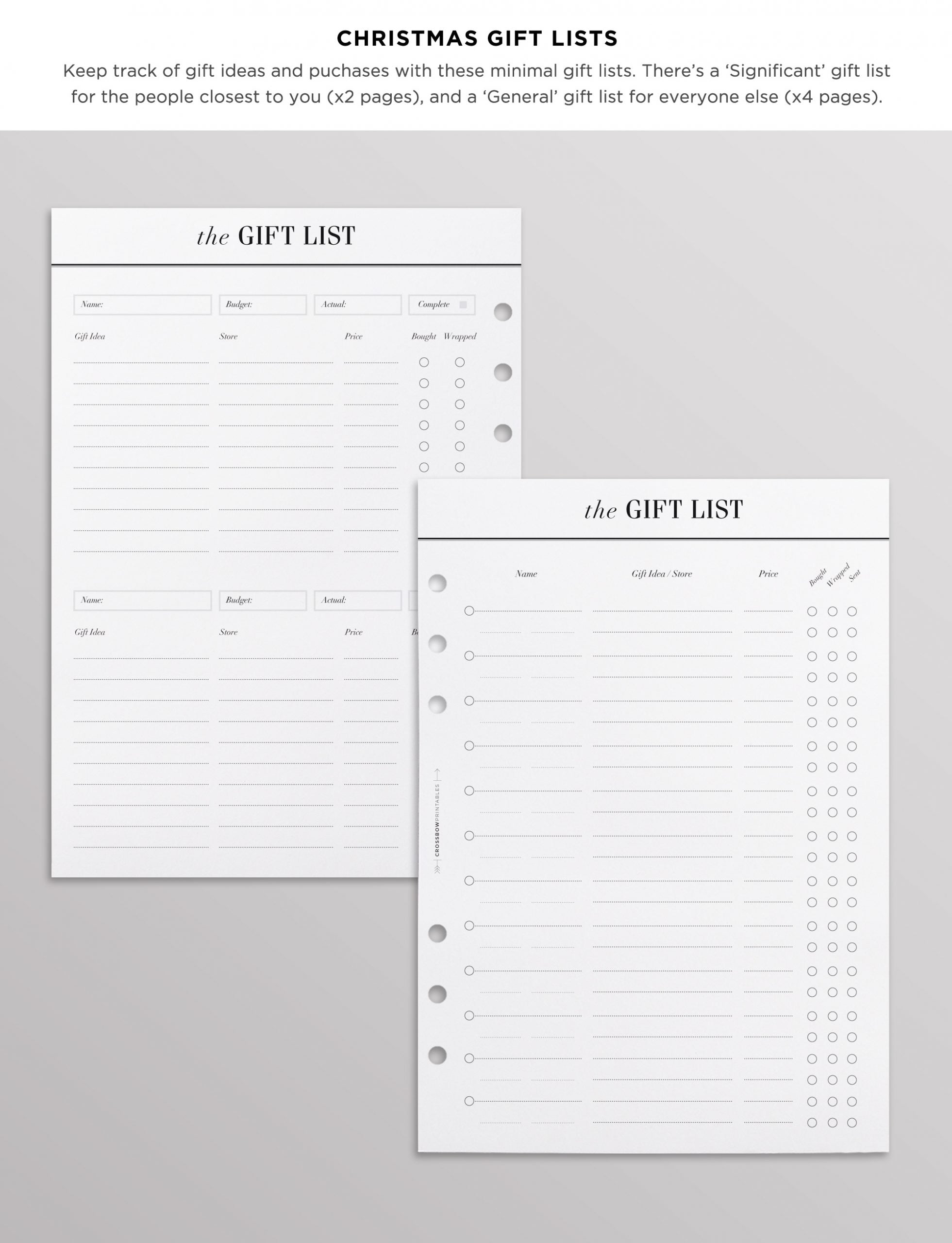 christmas gift list planner a5