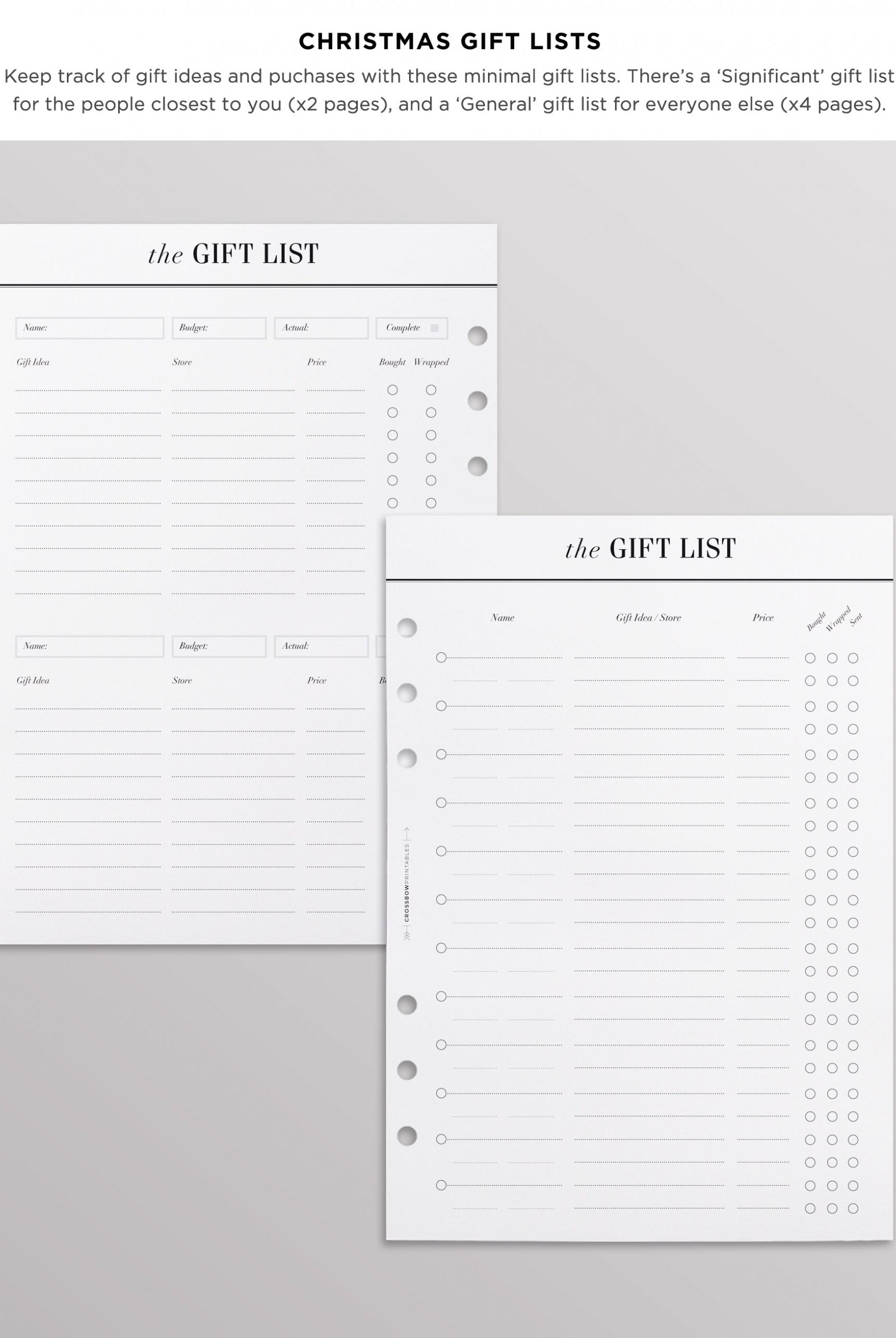 christmas gift list planner a5