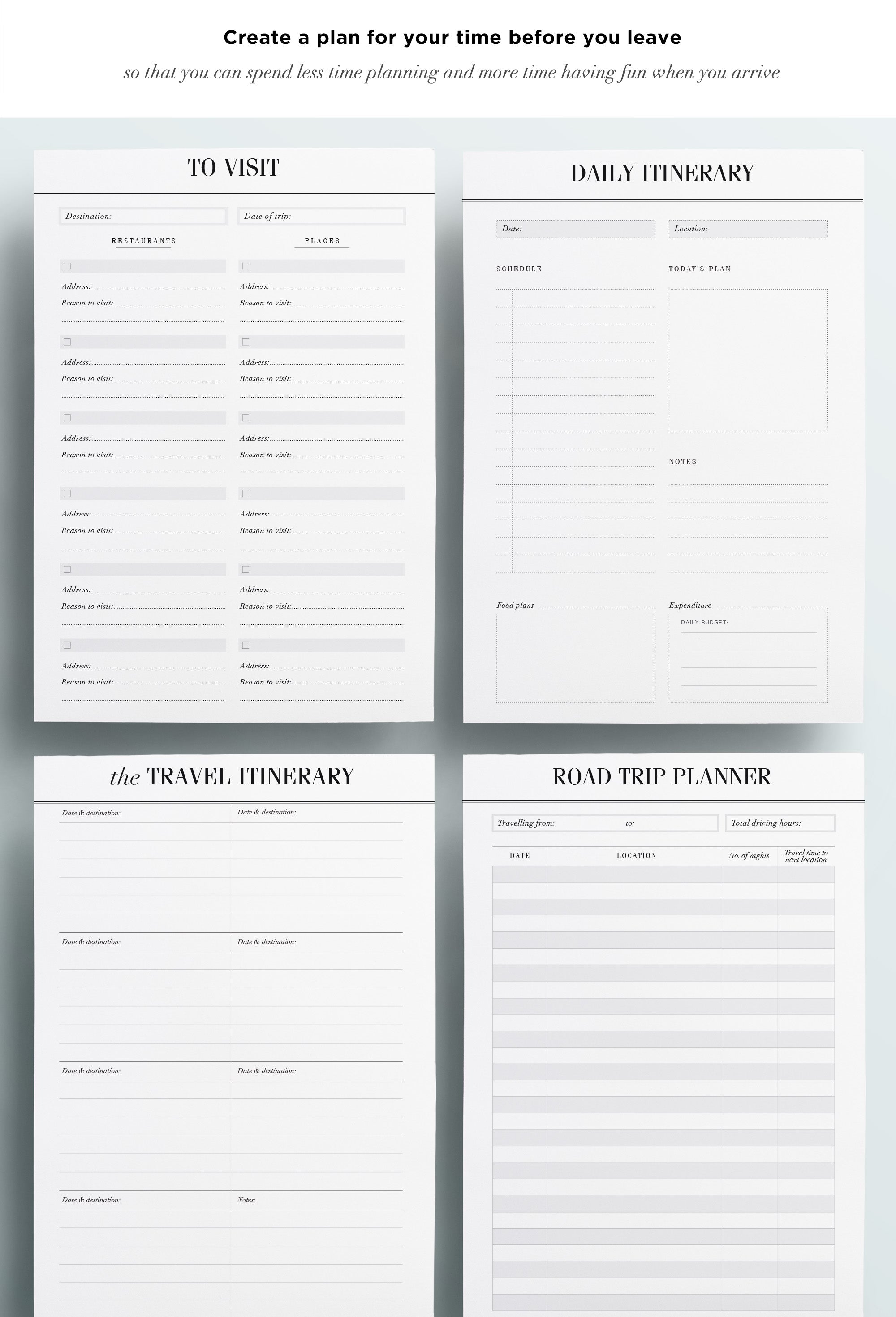 Travel Hourly Schedule Printable Travel Hourly Schedule Printable