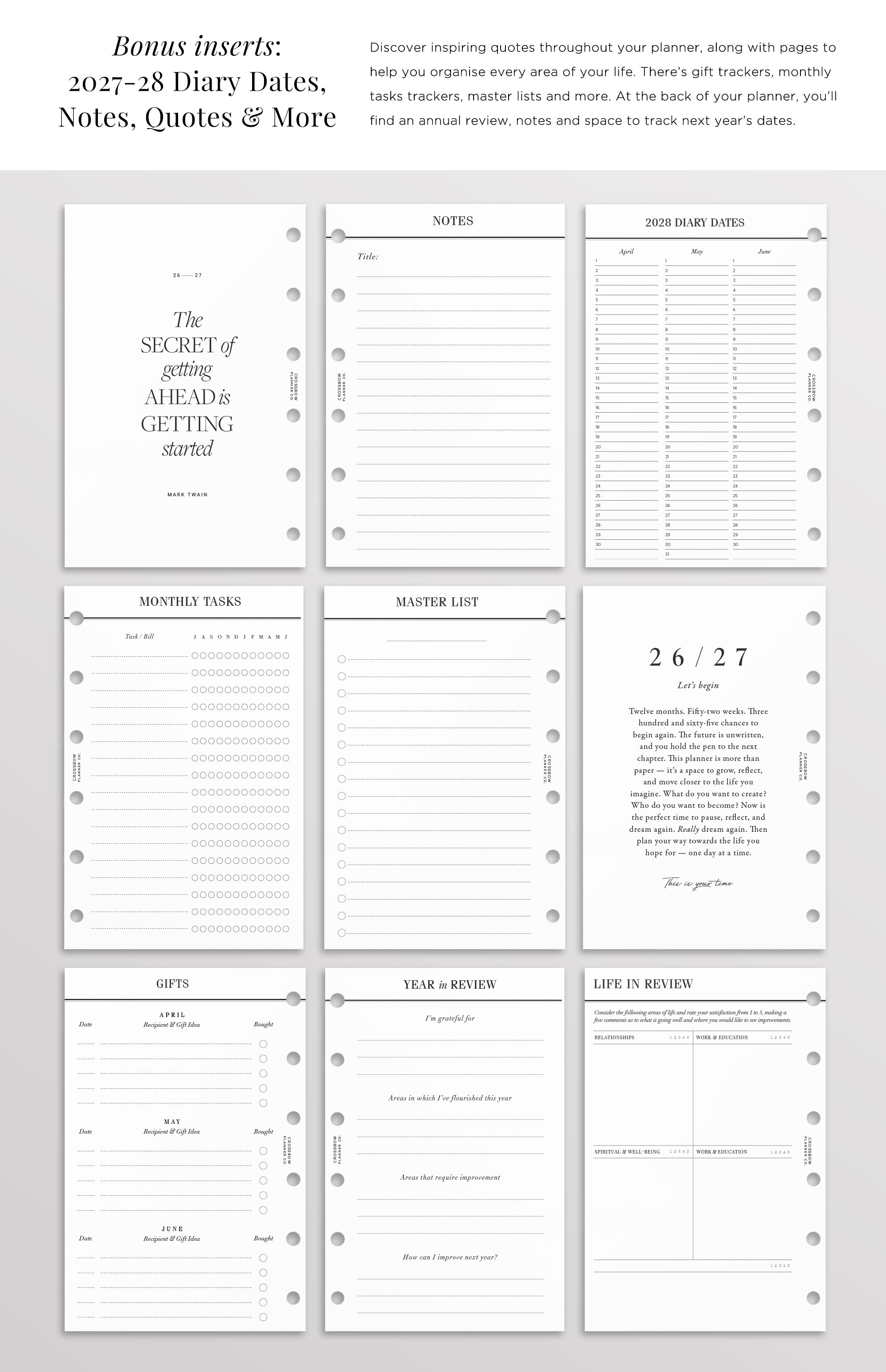 2026-27 filofax inserts