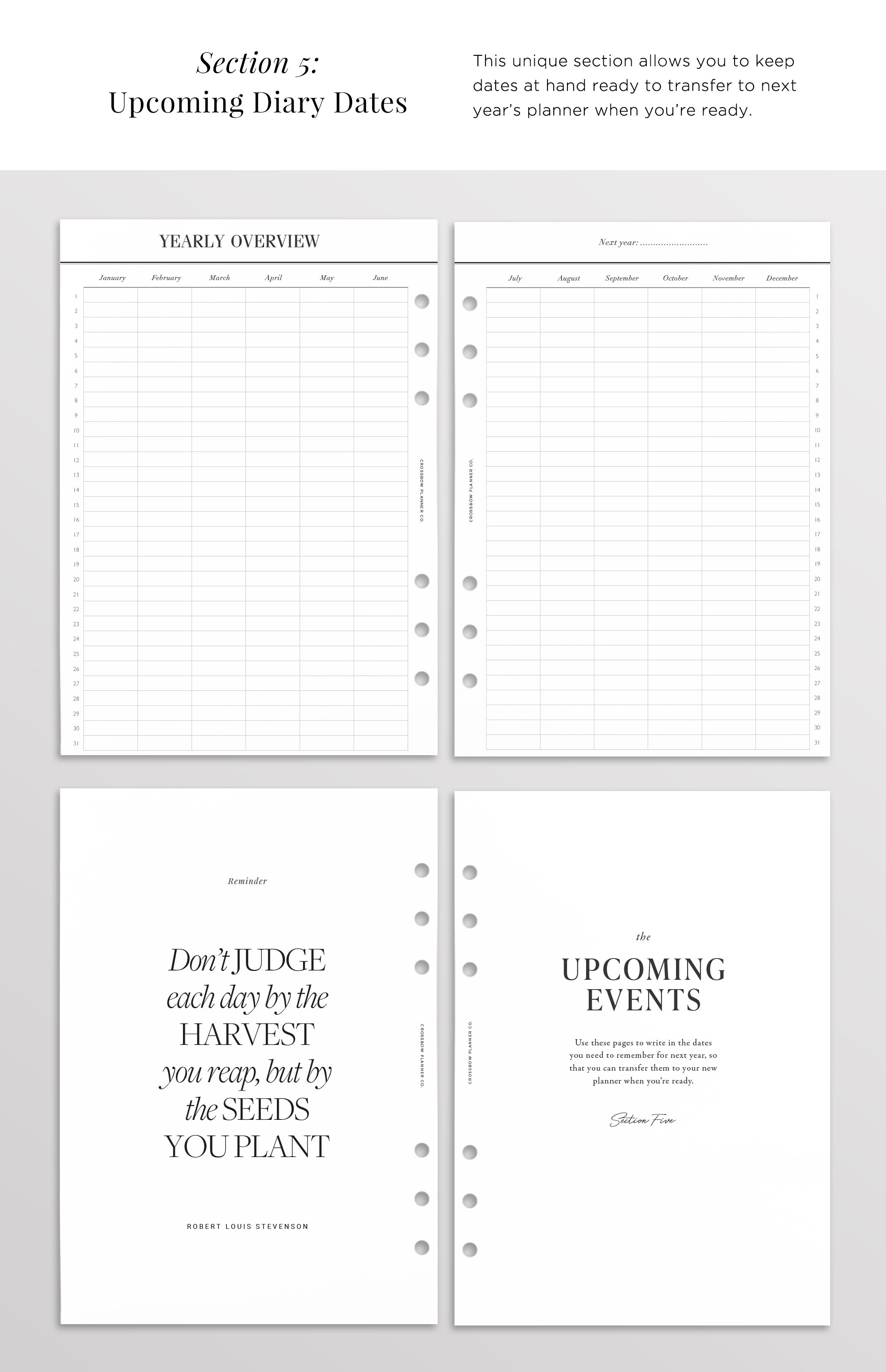 a5 yearly planner refill