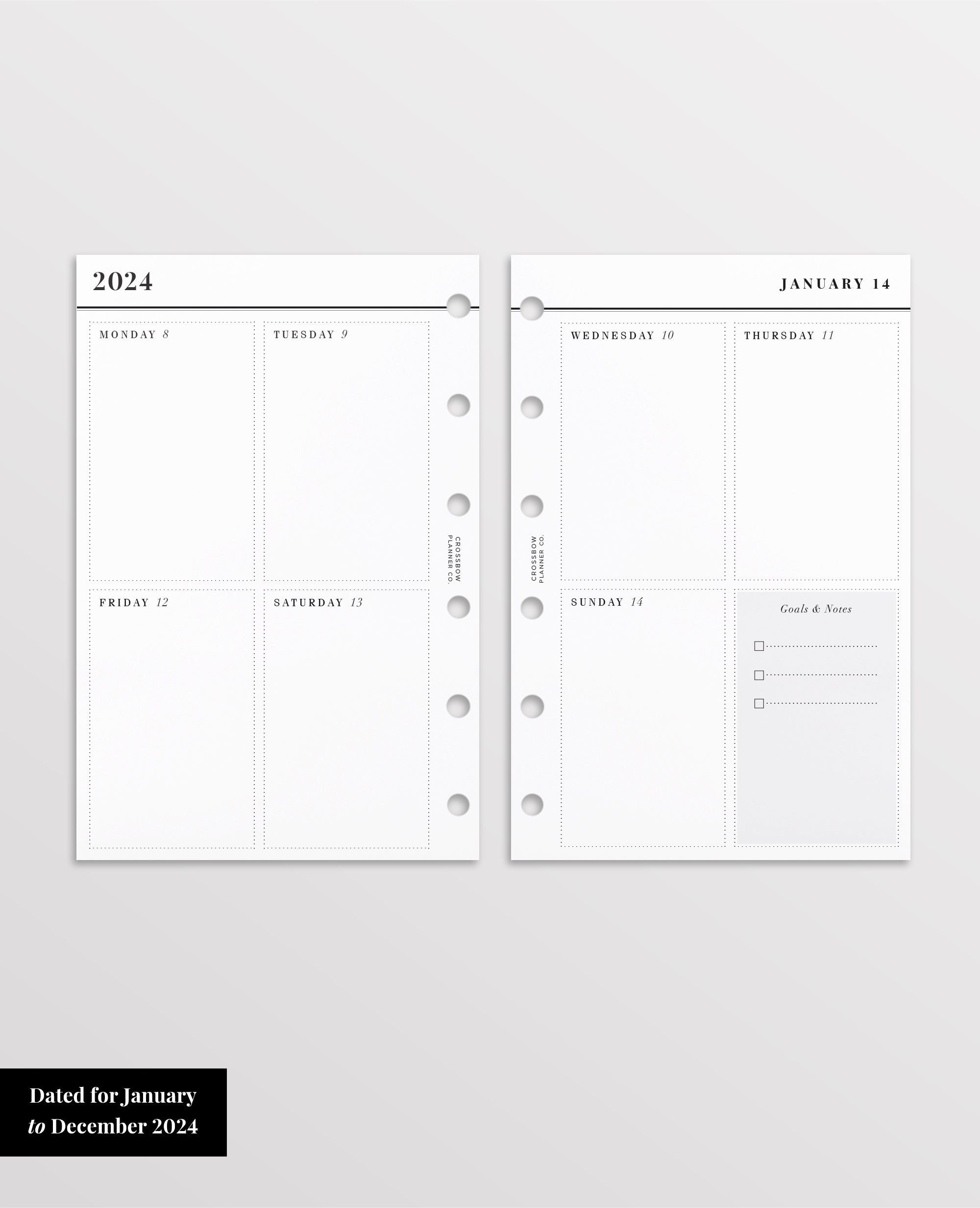 Pocket 2024 Weekly Planner Inserts – Crossbow Planner Co.