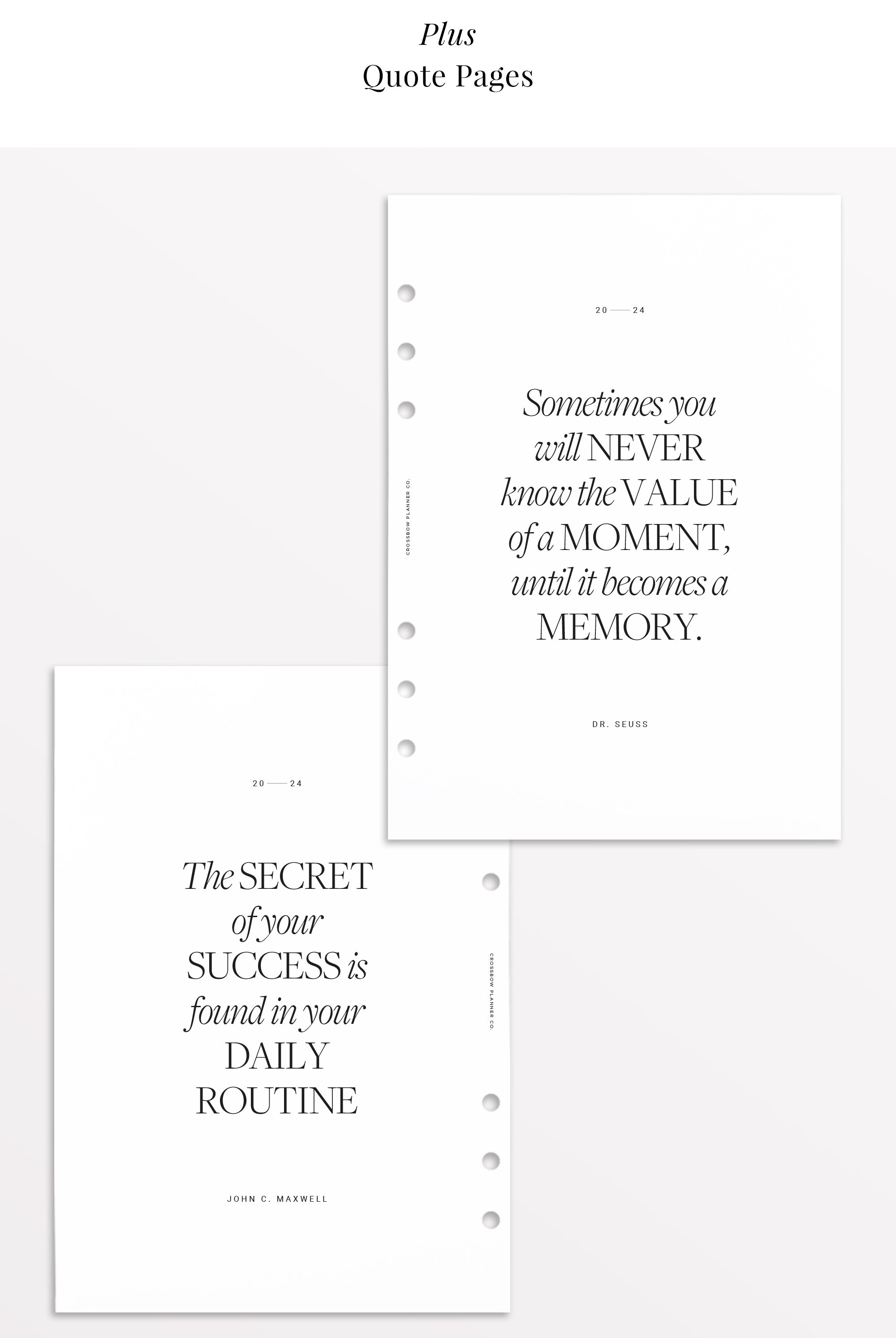 planner inserts quote pages