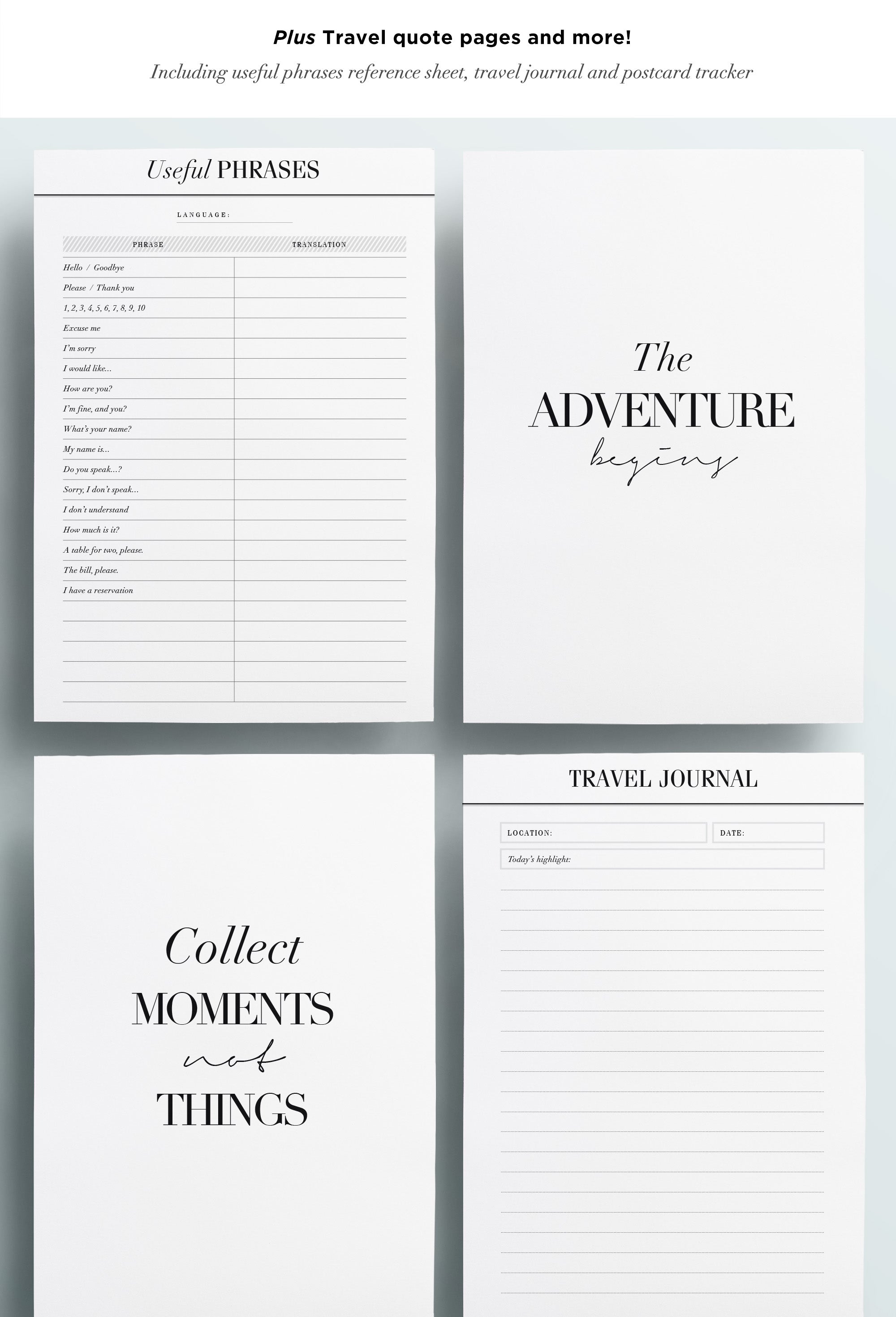 printable vacation planner