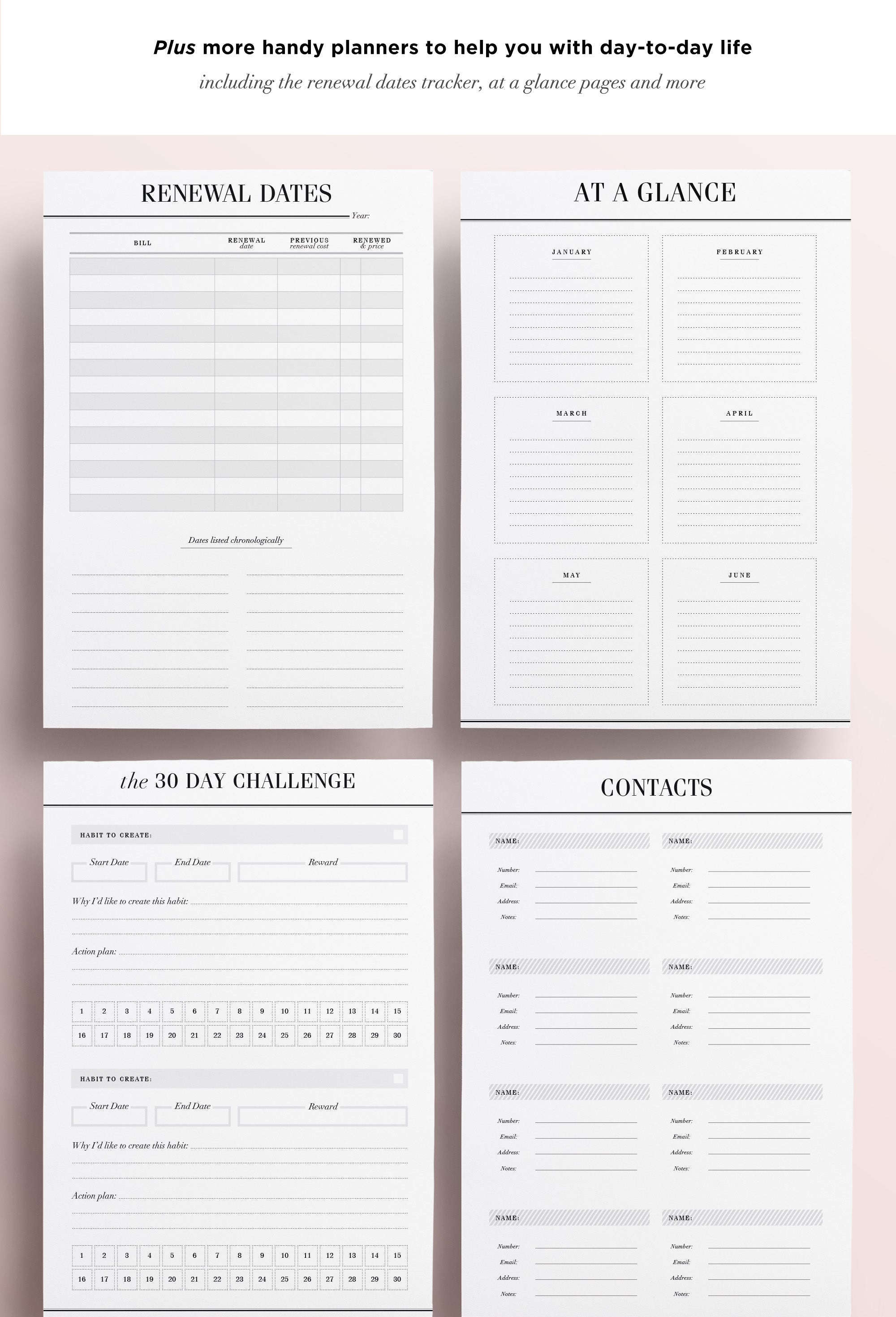 a5 printable planners