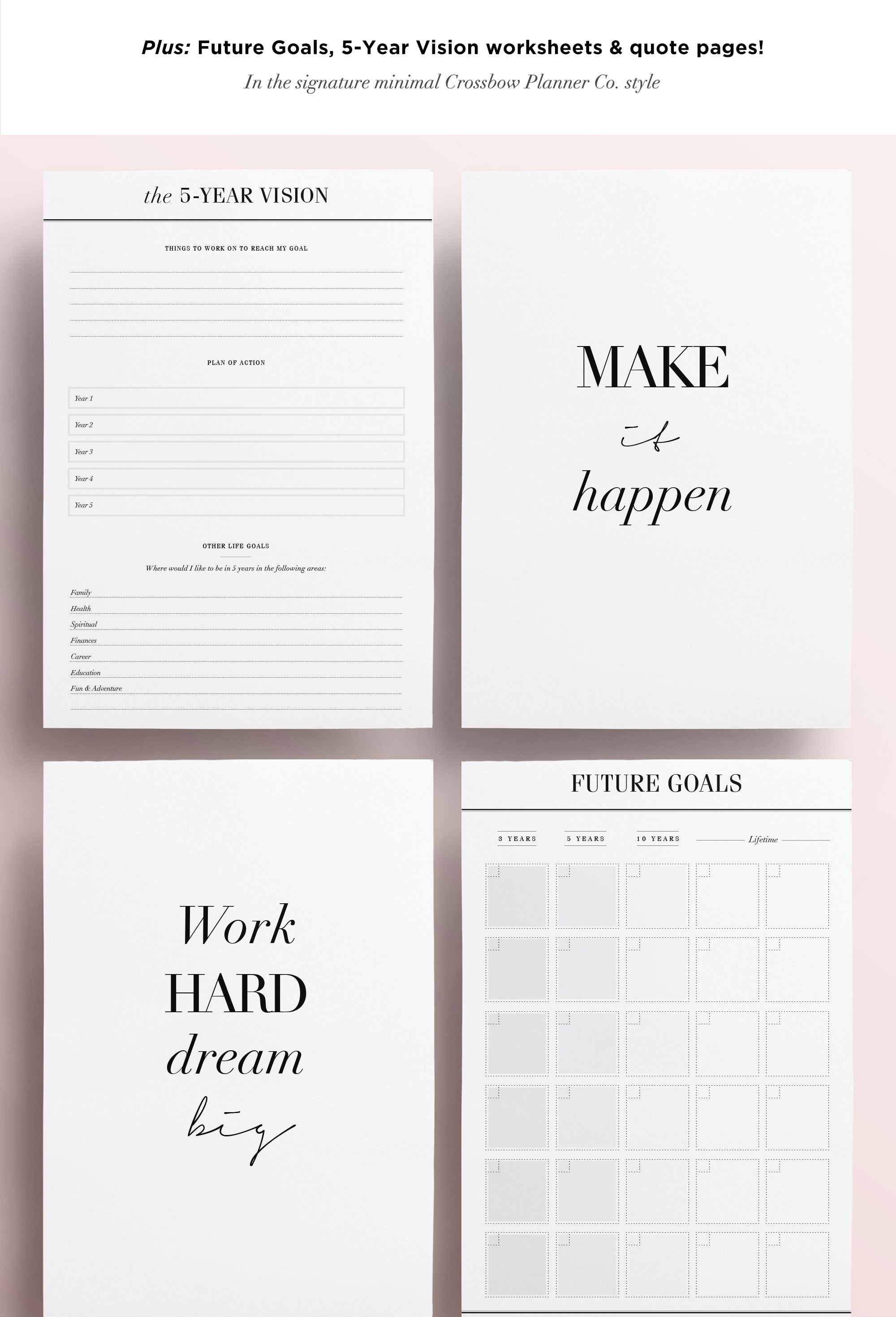 printable minimal planner pages