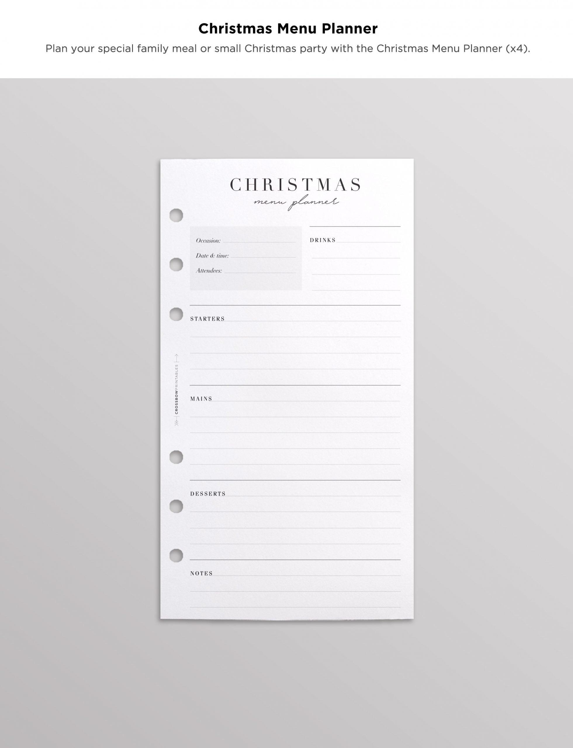 christmas menu planner