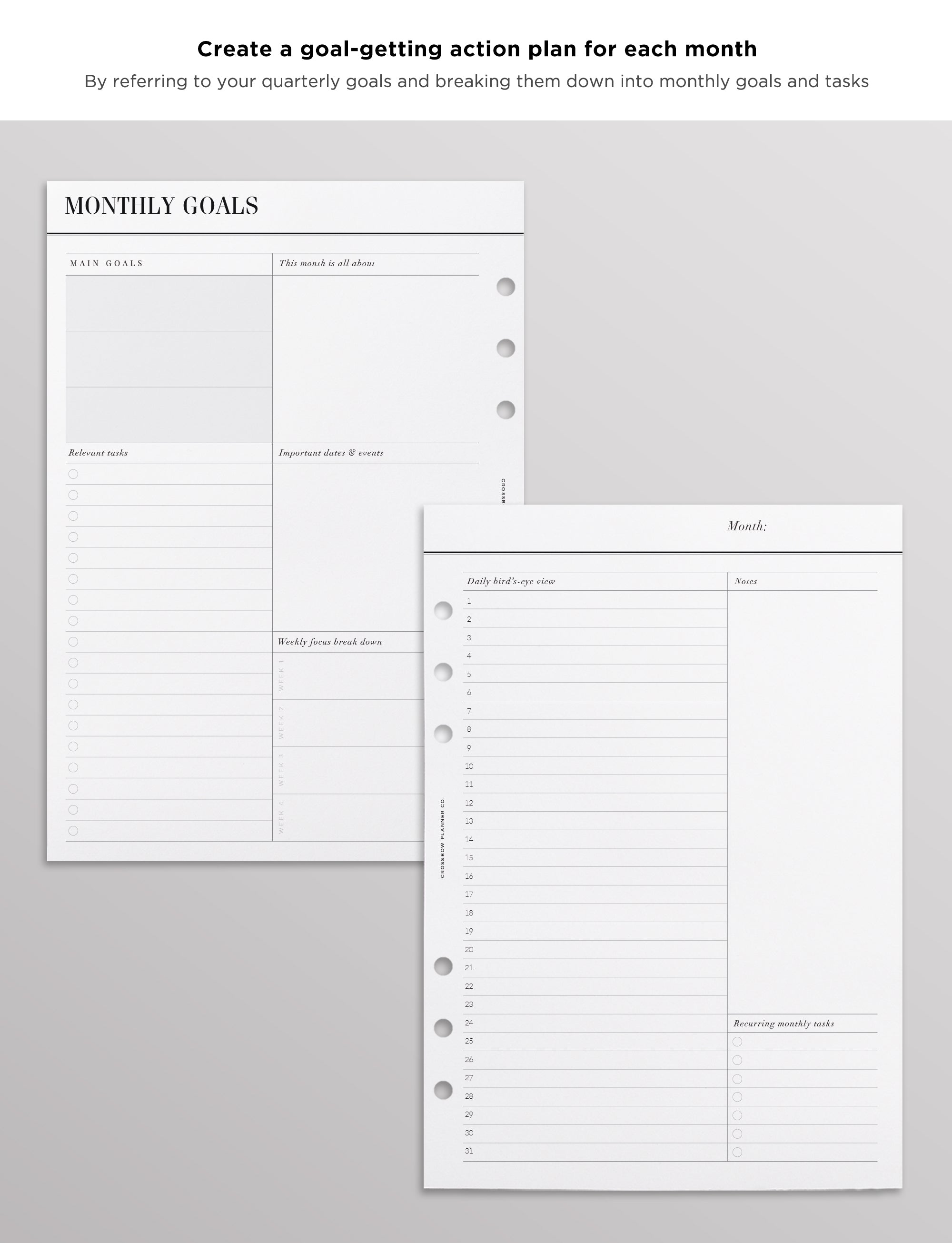 monthly goal tracker