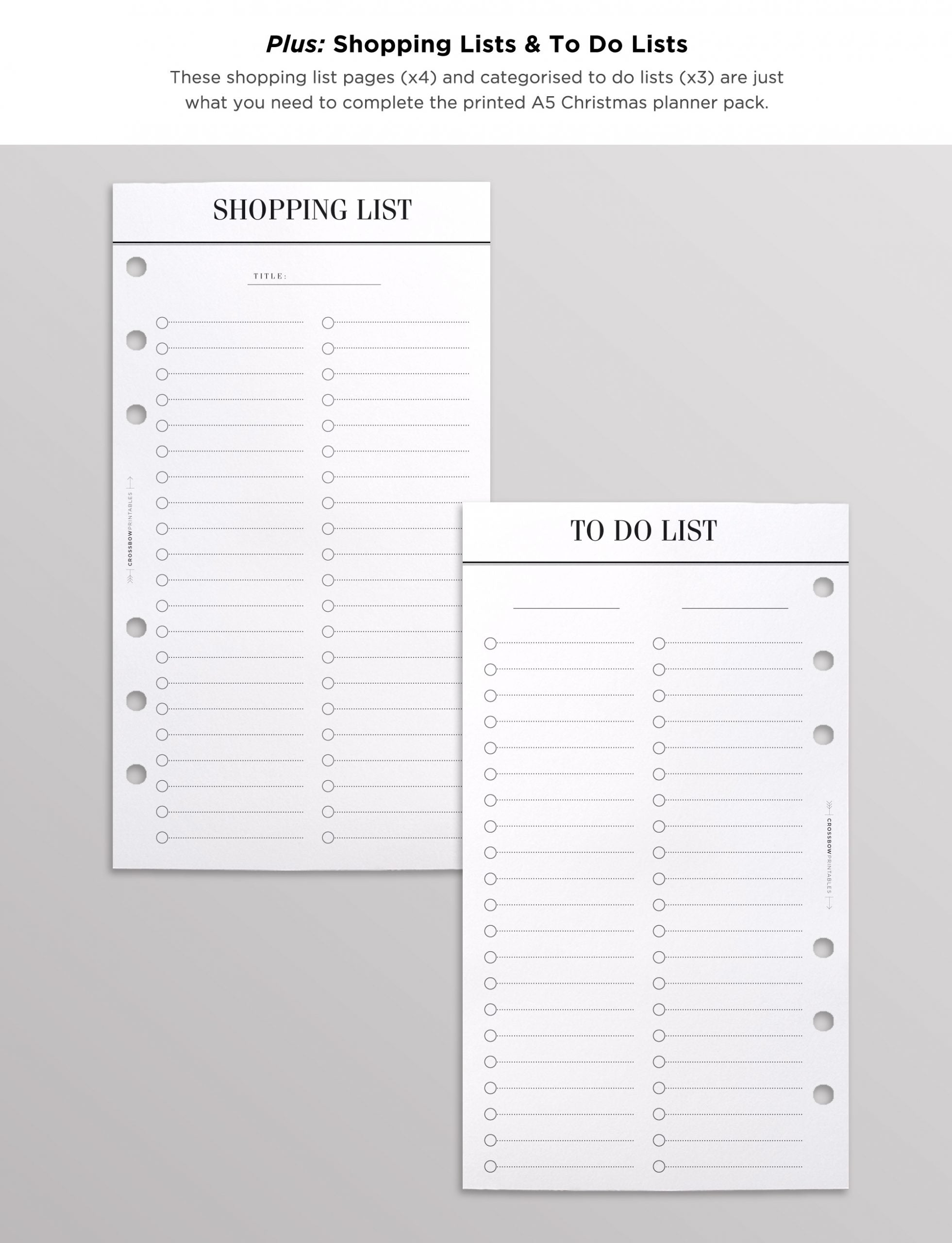 holiday planner pages peronsal