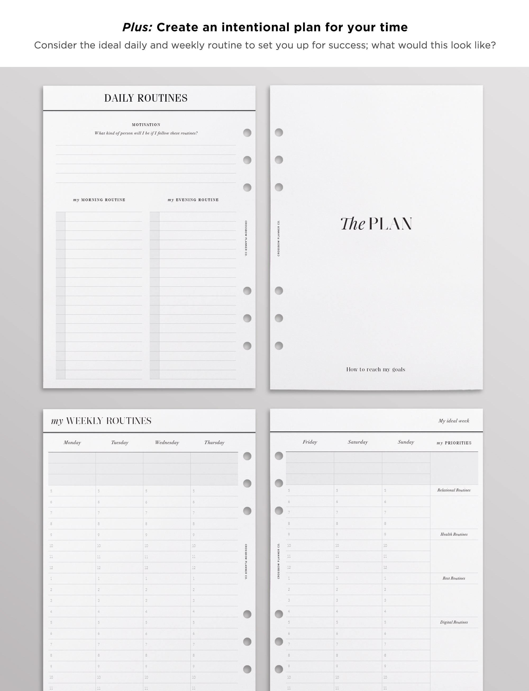 crossbow planner co goals inserts