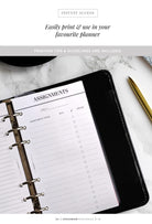 student planner inserts personal