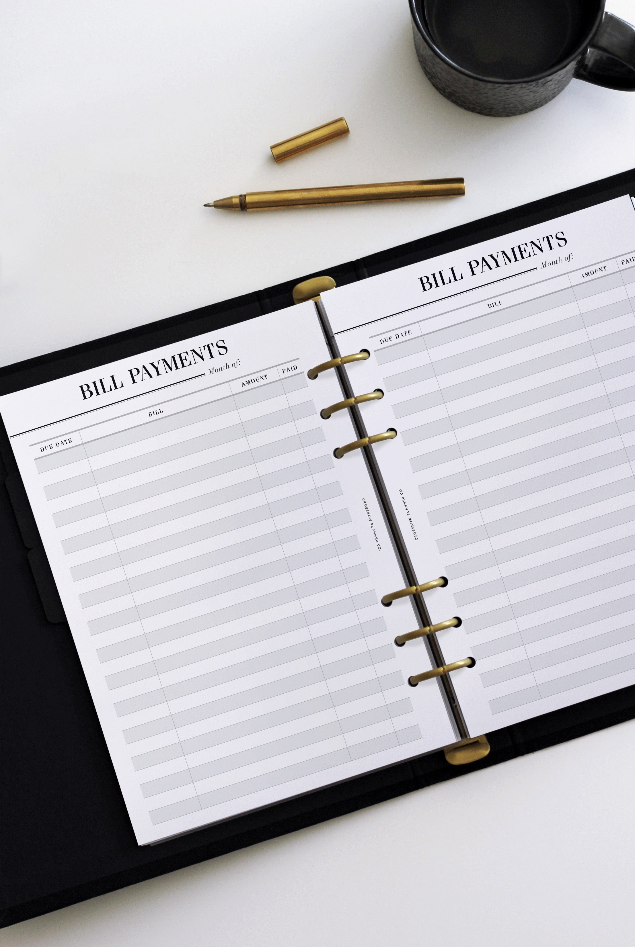 a5 bill pay planner inserts