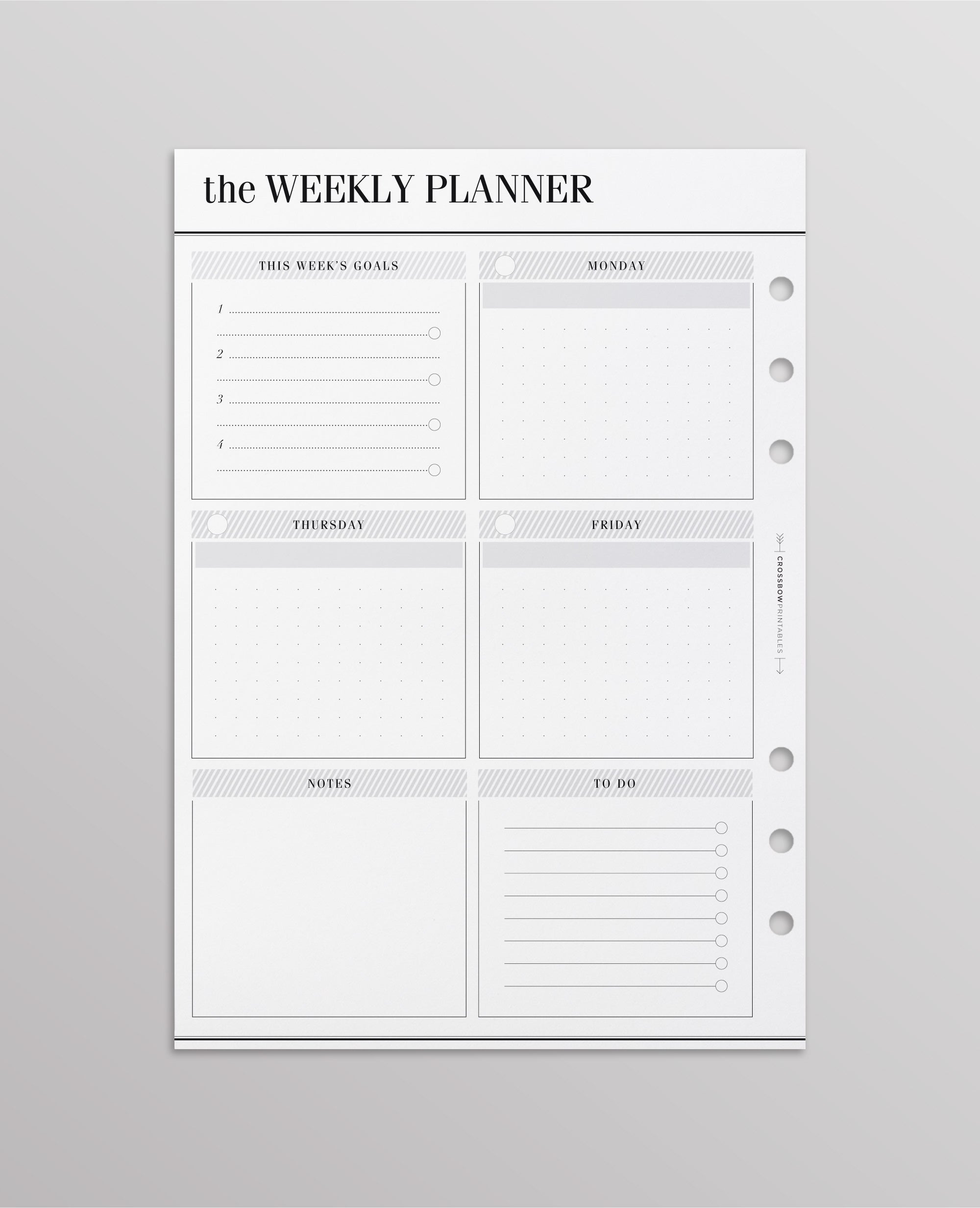 week on two page planner inserts